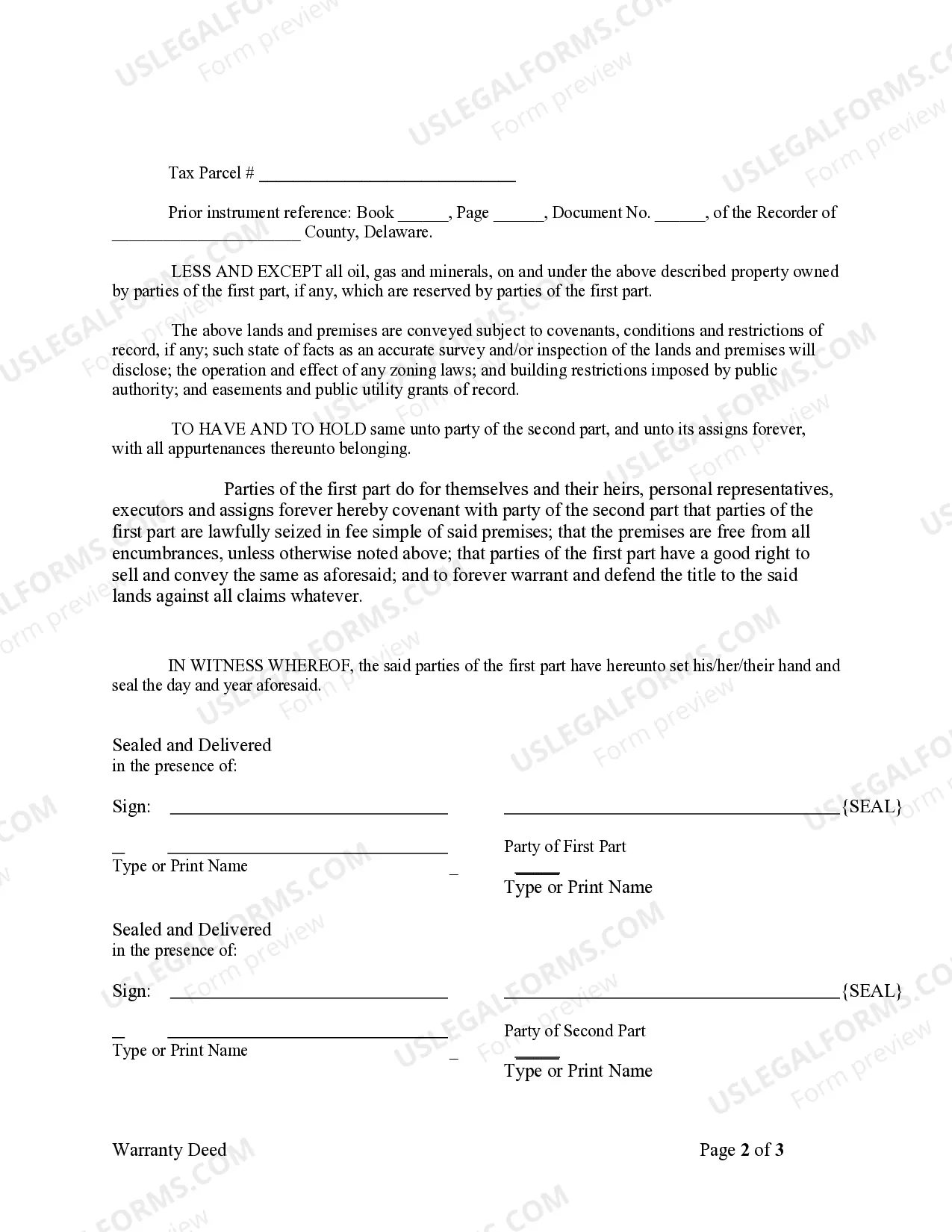 Preview Warranty Deed from two Individuals to LLC