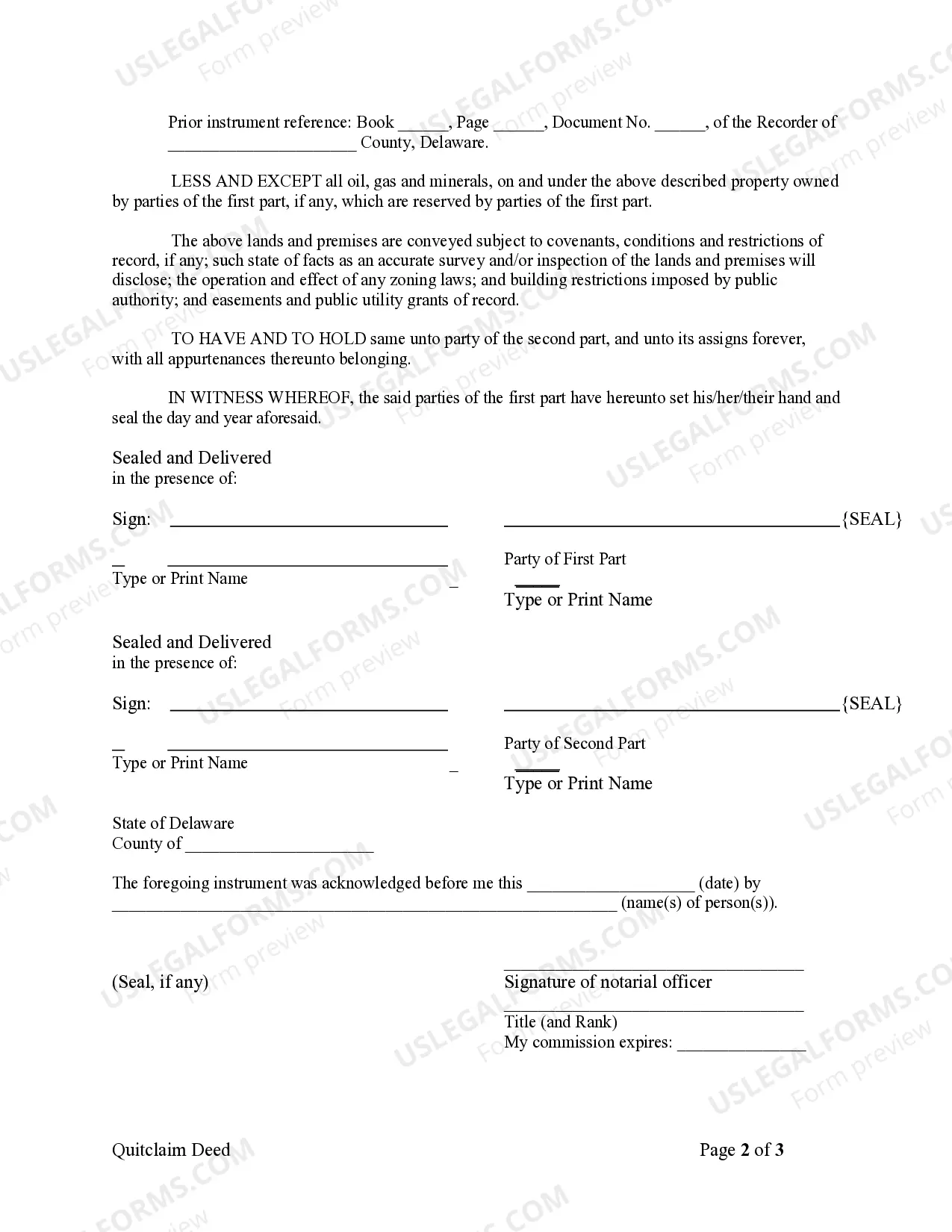 Preview Quitclaim Deed by Two Individuals to Corporation