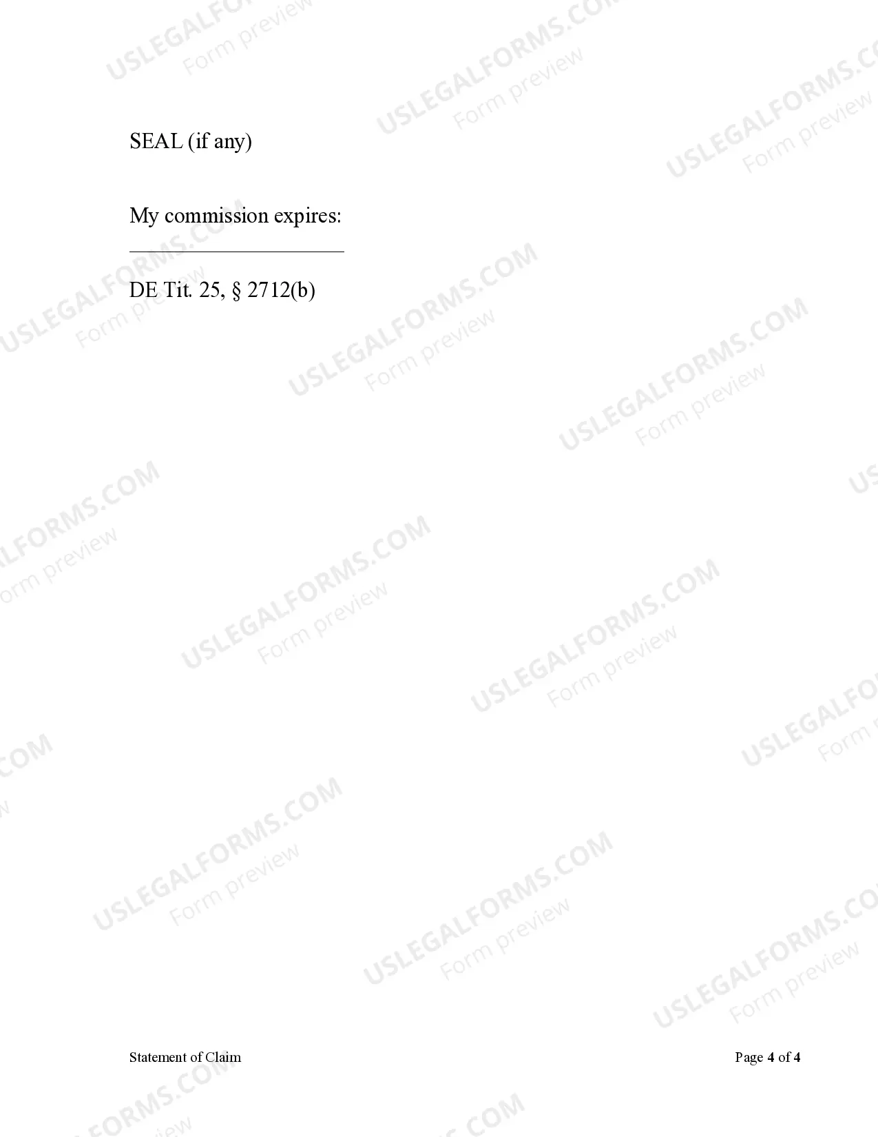 Preview Statement of Claim - Corporation