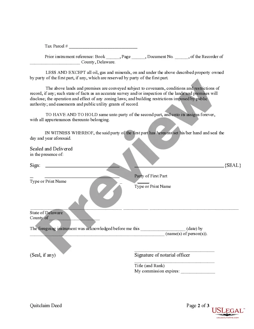 Preview Quitclaim Deed from Individual to LLC