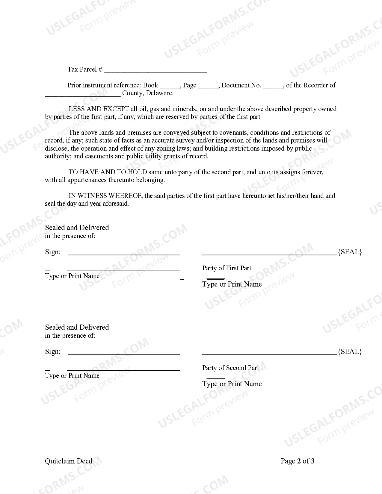 Preview Quitclaim Deed from Husband and Wife to Corporation
