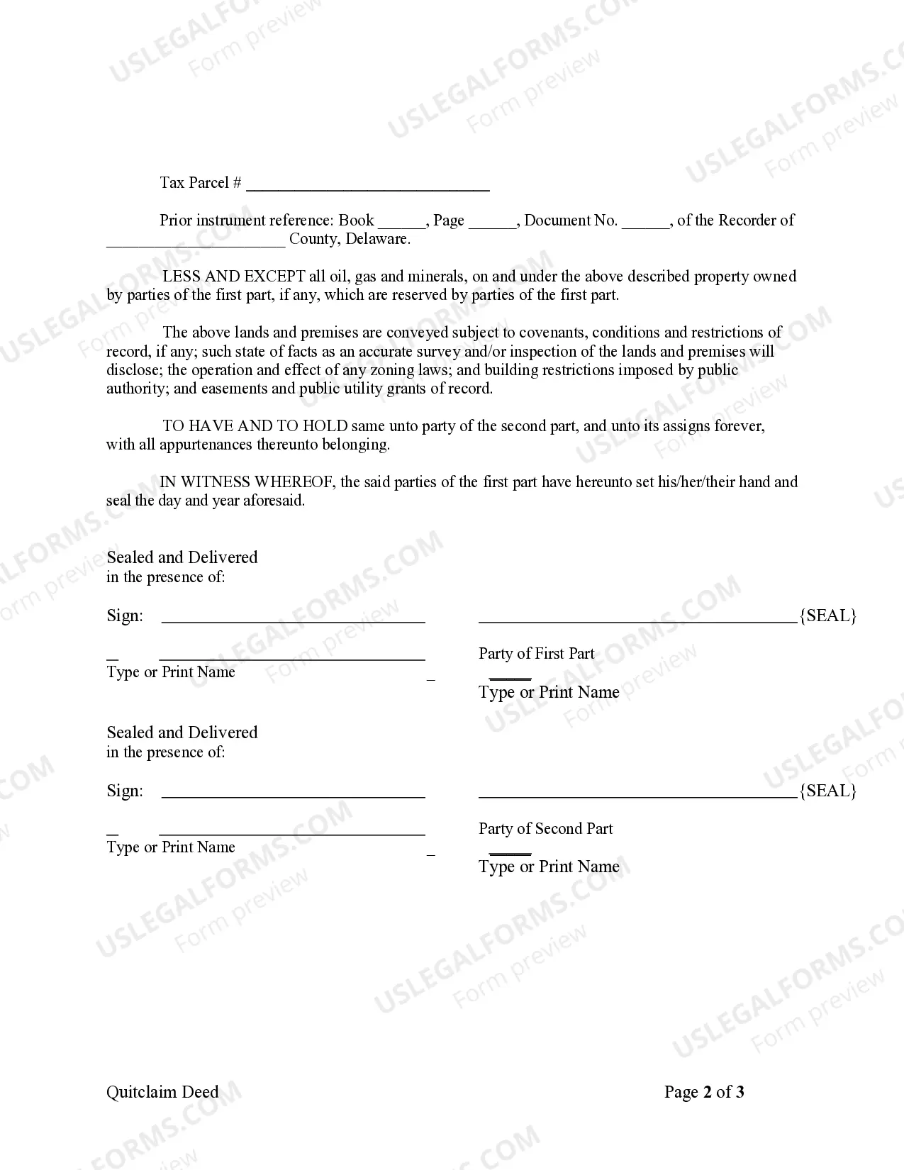 Preview Quitclaim Deed from Husband and Wife to LLC