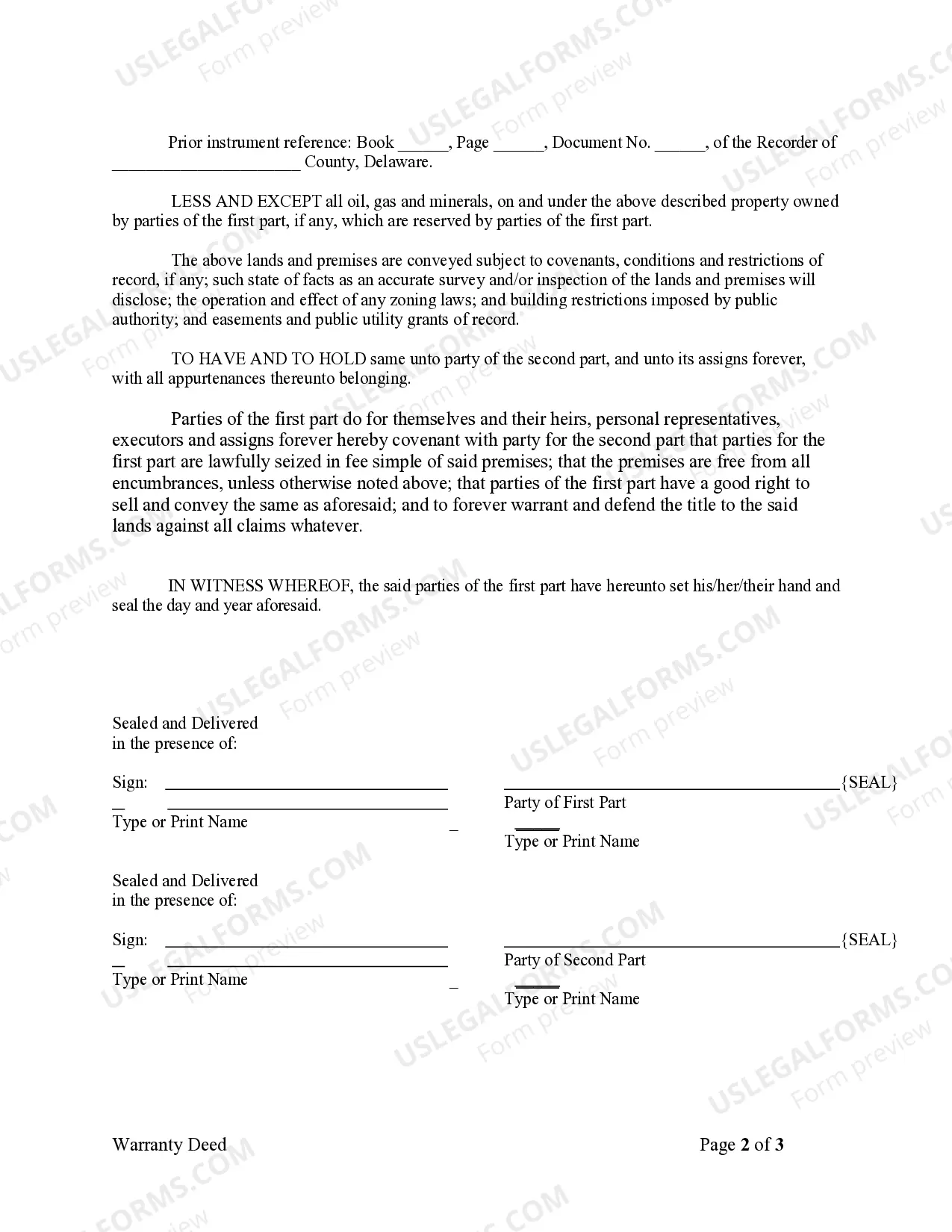 Preview Warranty Deed from Husband and Wife to LLC