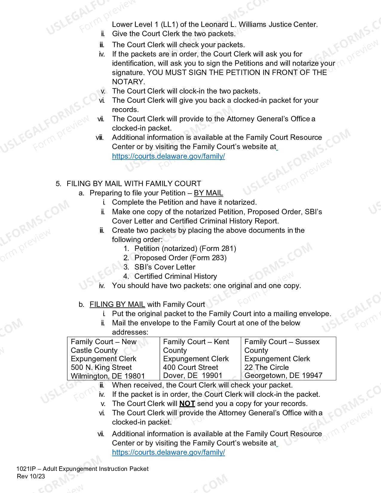 Preview Adult Expungement Packet - Instruction, FAQ, and Forms