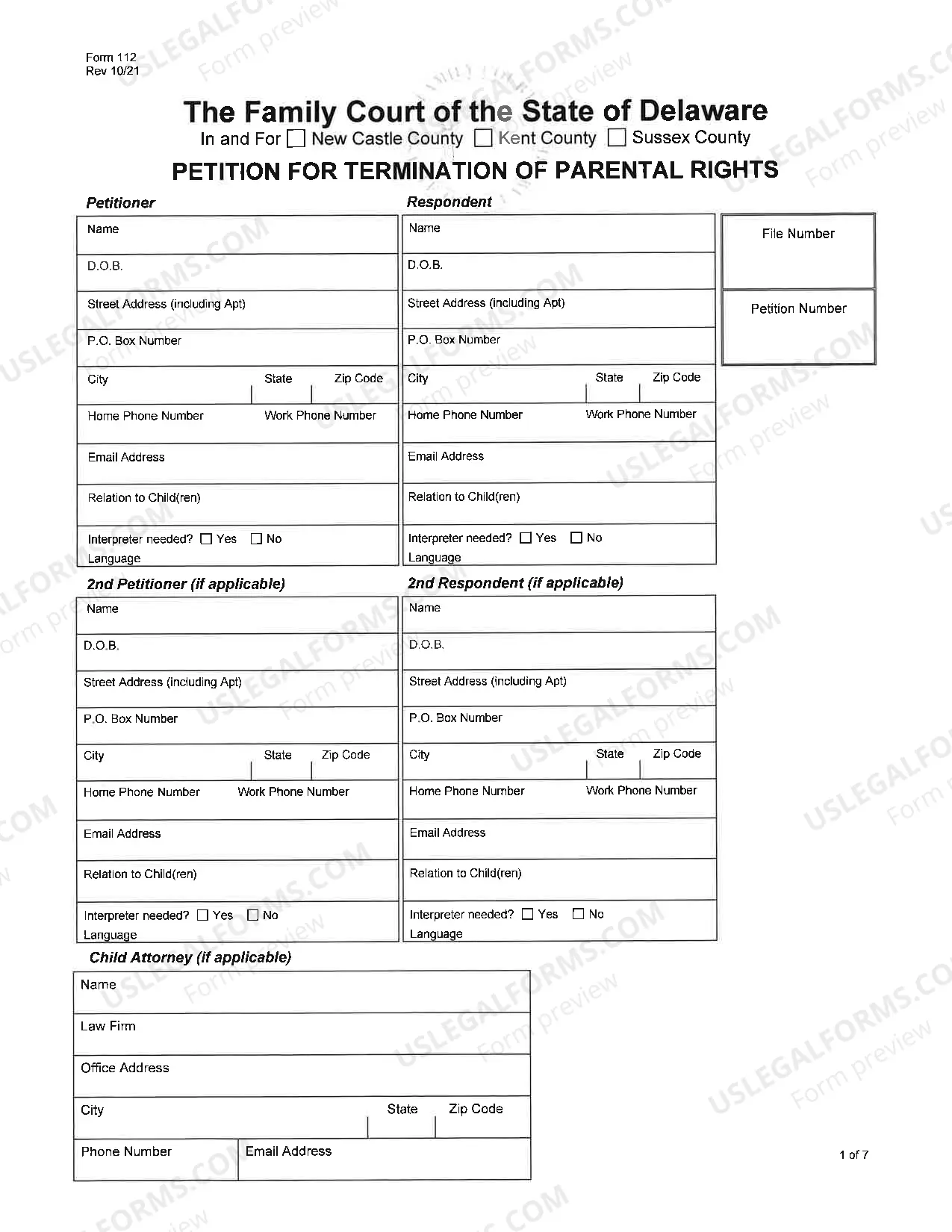Preview Termination of Parental Rights Packet