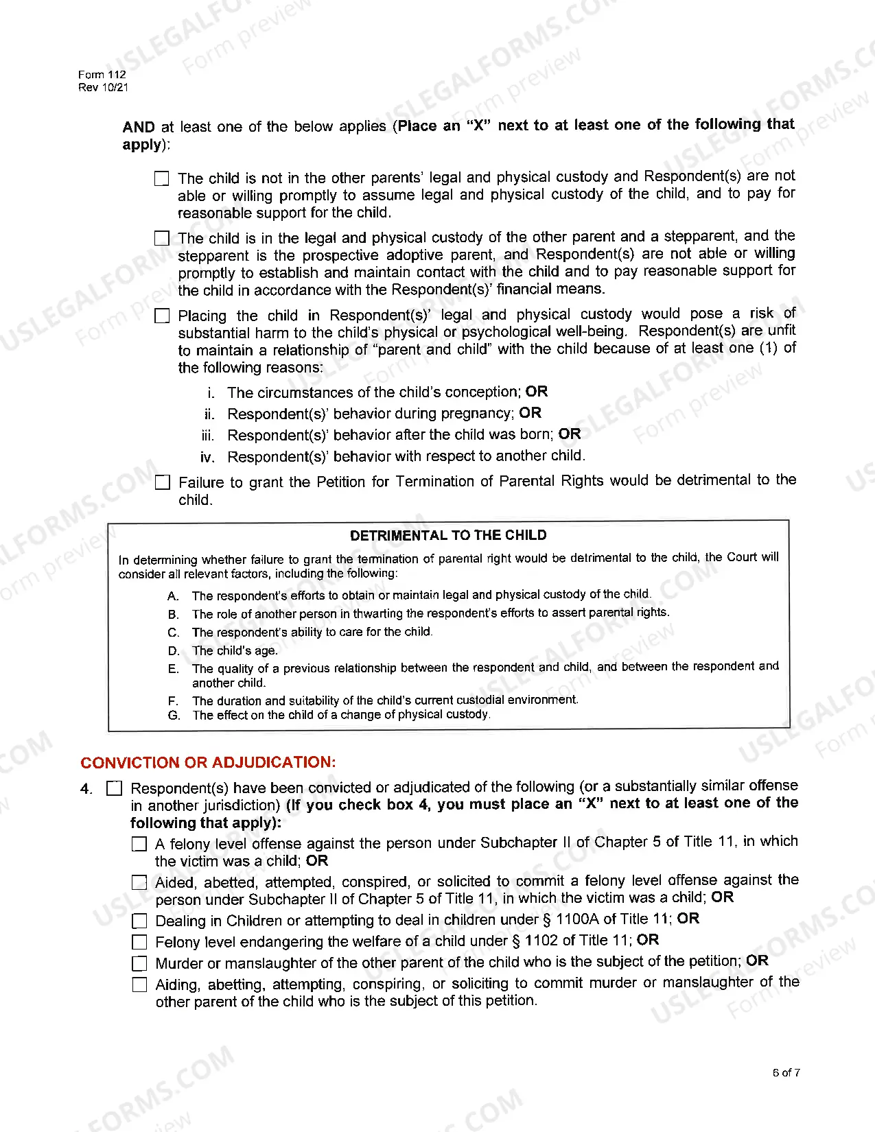 Preview Termination of Parental Rights Packet