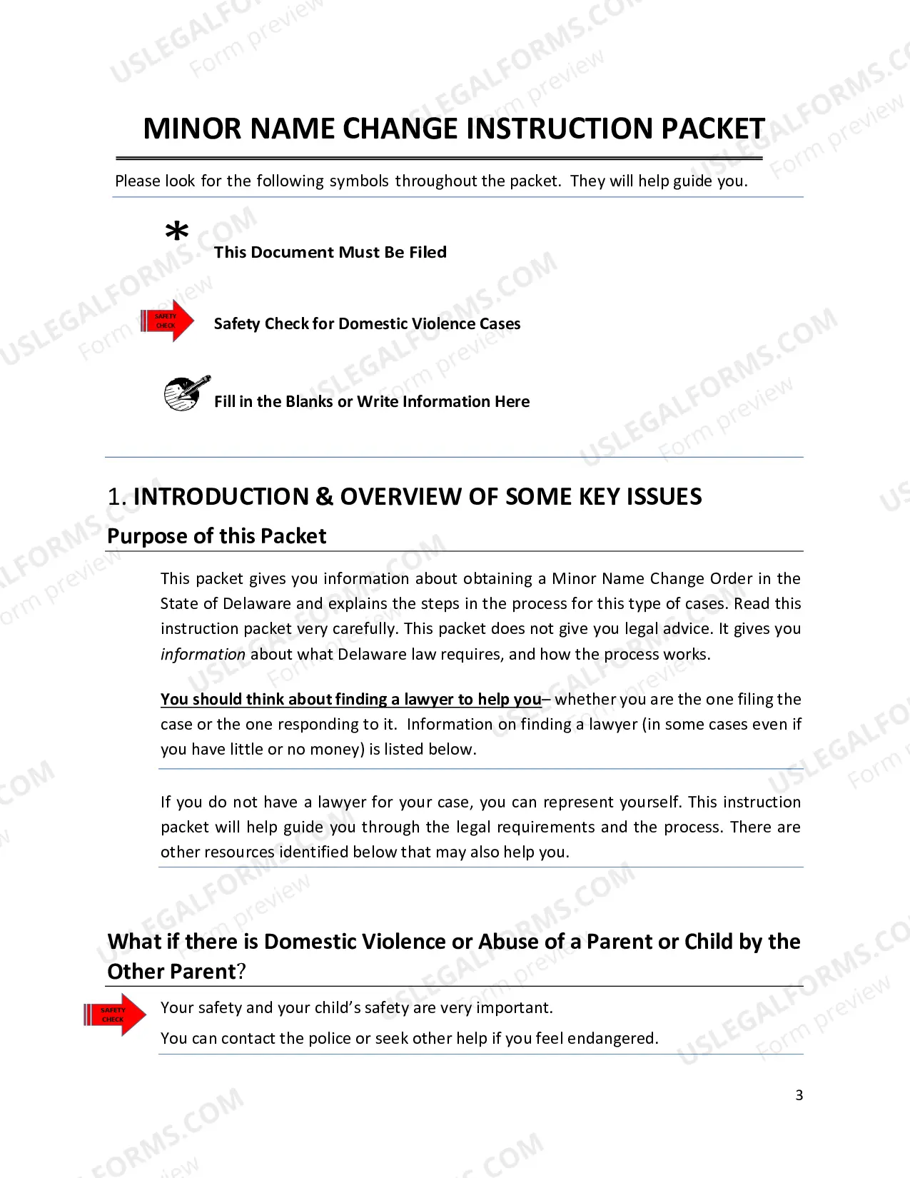 Preview Minor Name Change Instructions
