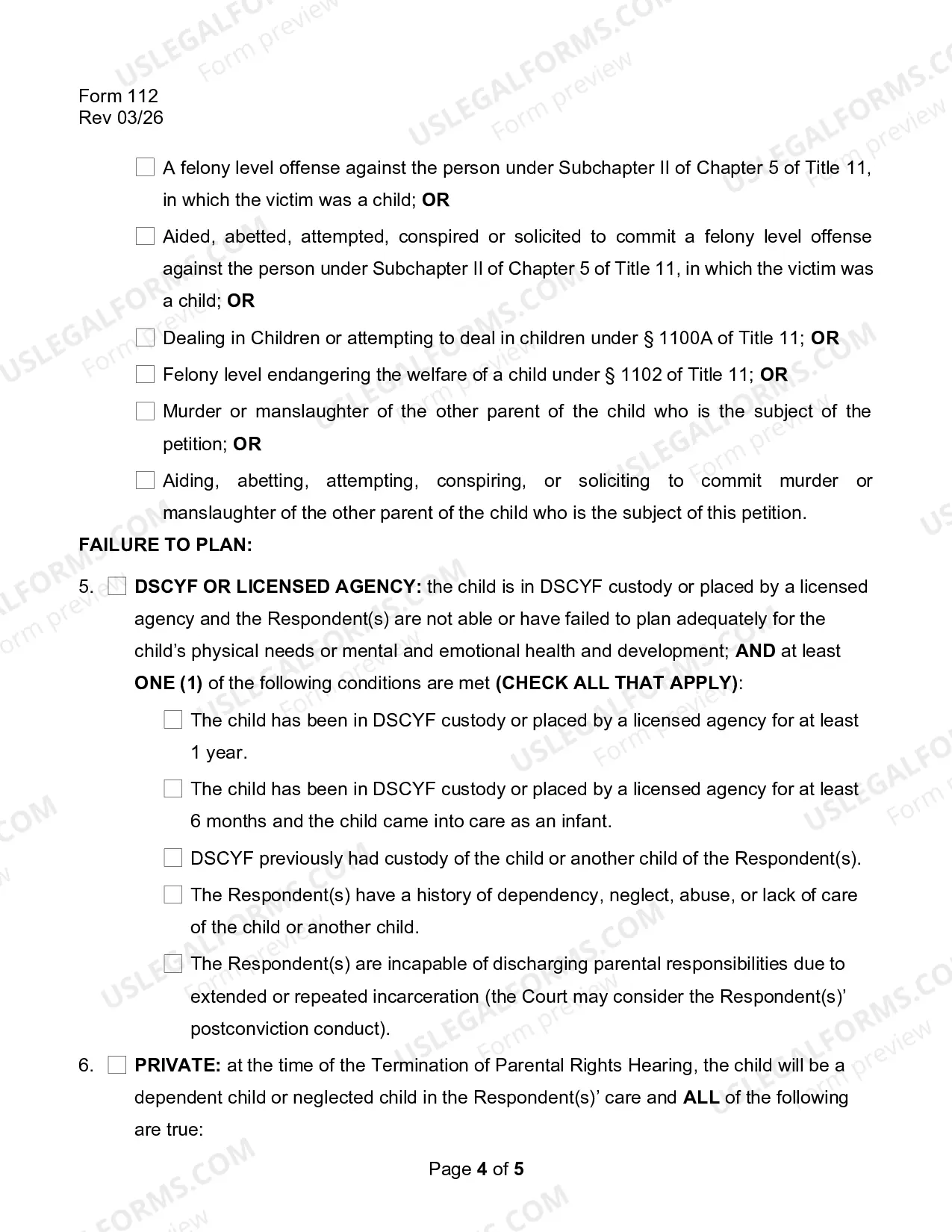 Preview Termination of Parental Rights Grounds