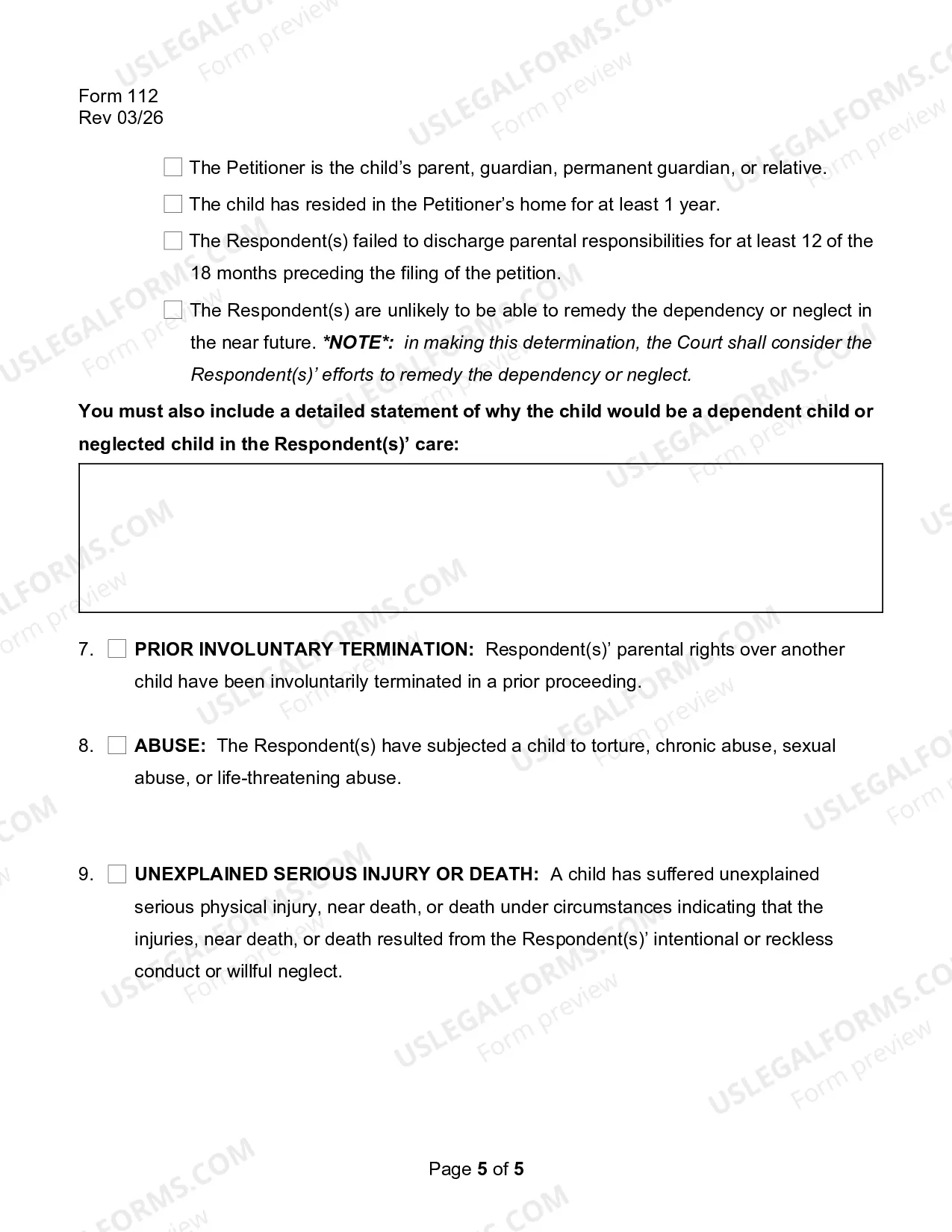 Preview Termination of Parental Rights Grounds