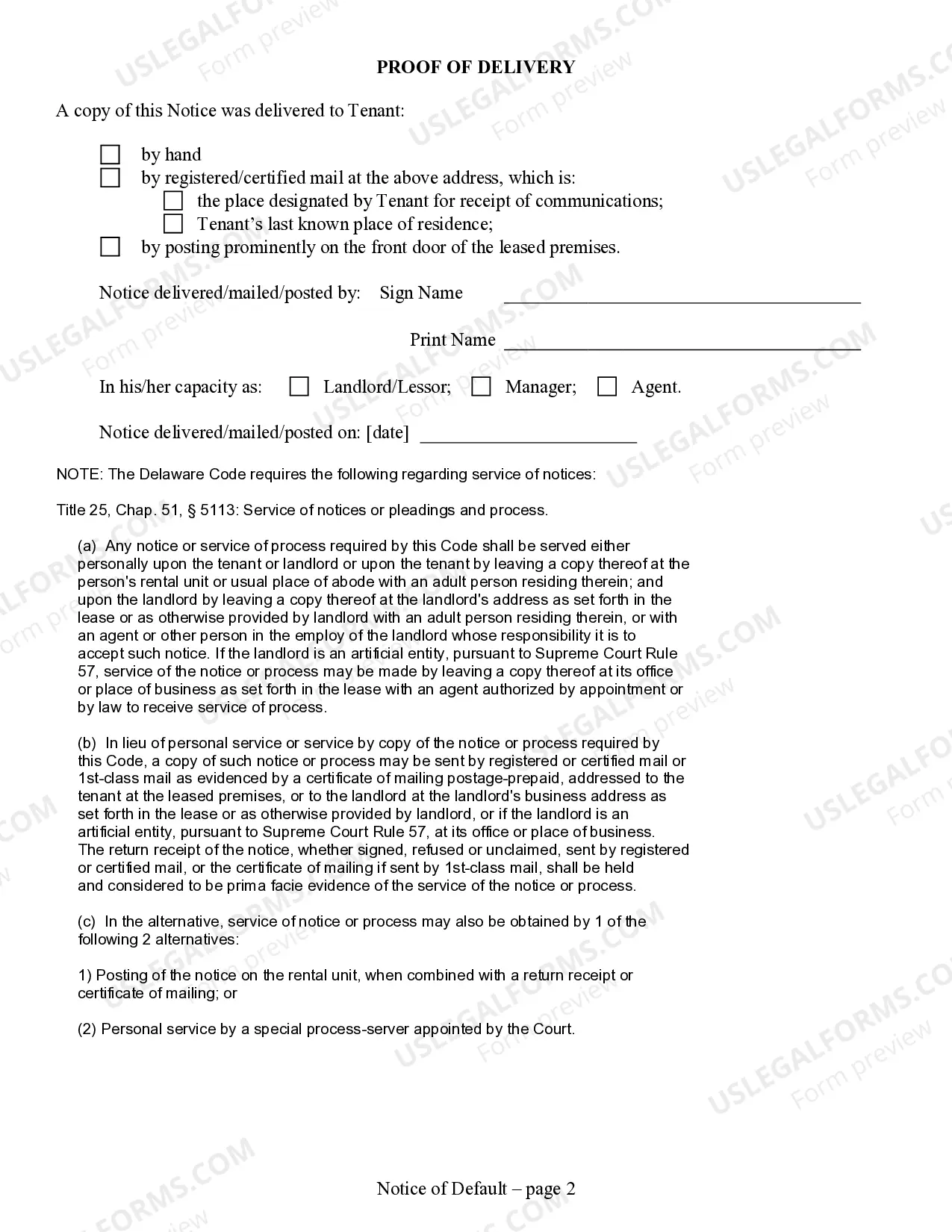 Preview Notice of Termination for Breach Affecting Health or Safety for Residential from Landlord to Tenant
