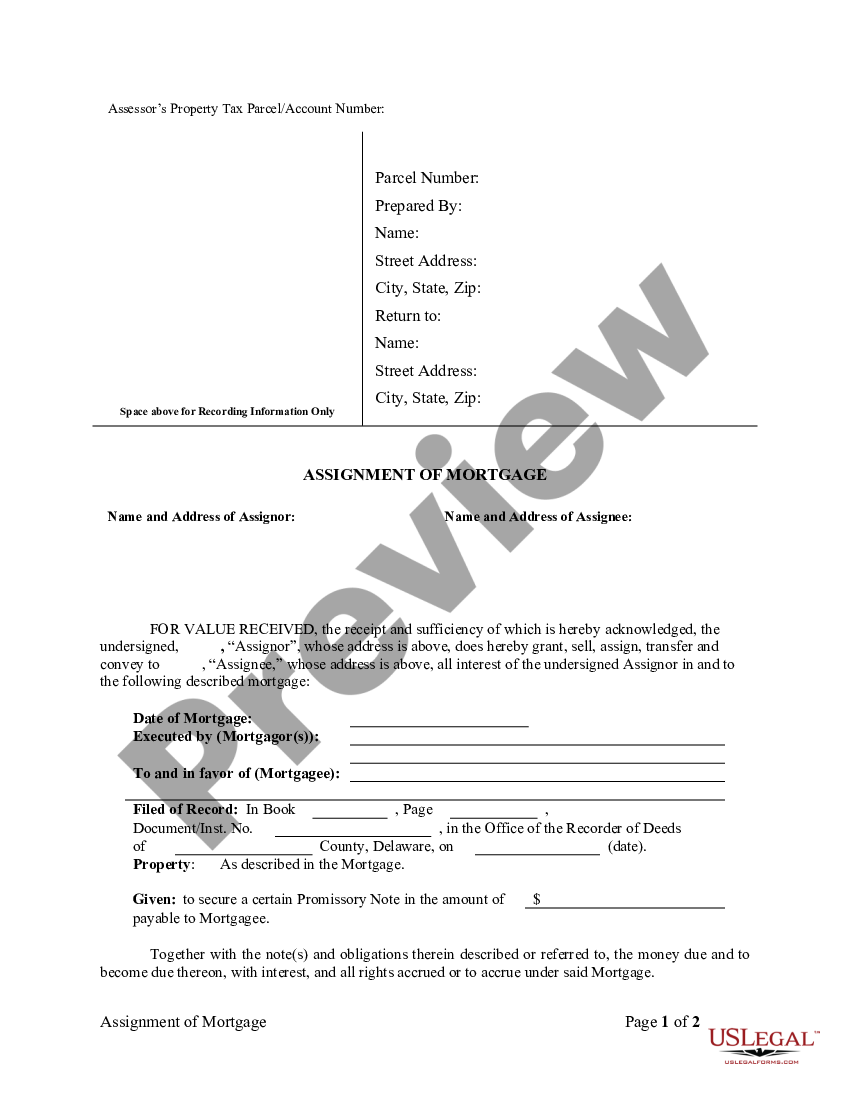 page 0 Assignment of Mortgage by Individual Mortgage Holder preview