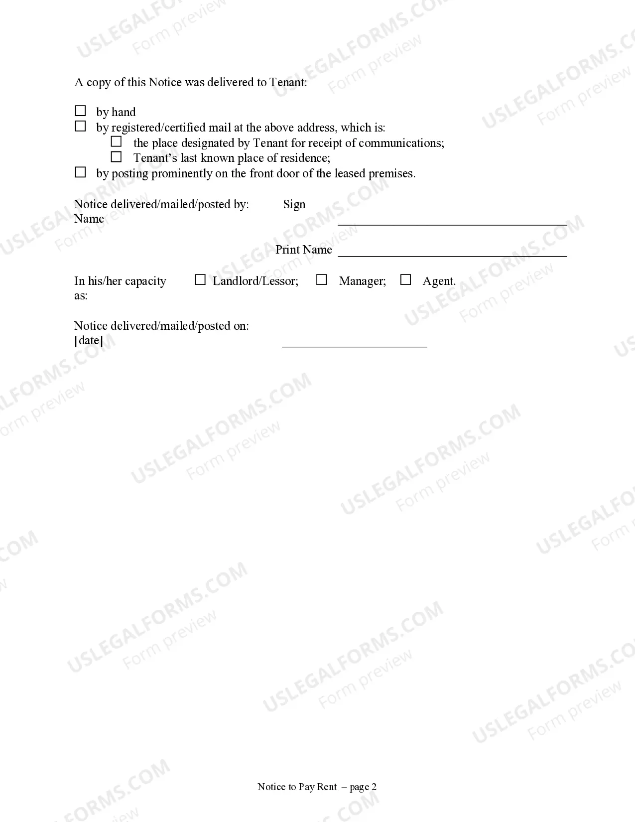 Preview 5 Day Notice to Pay Rent or Lease Terminates - Nonresidential or Commercial from Landlord to Tenant