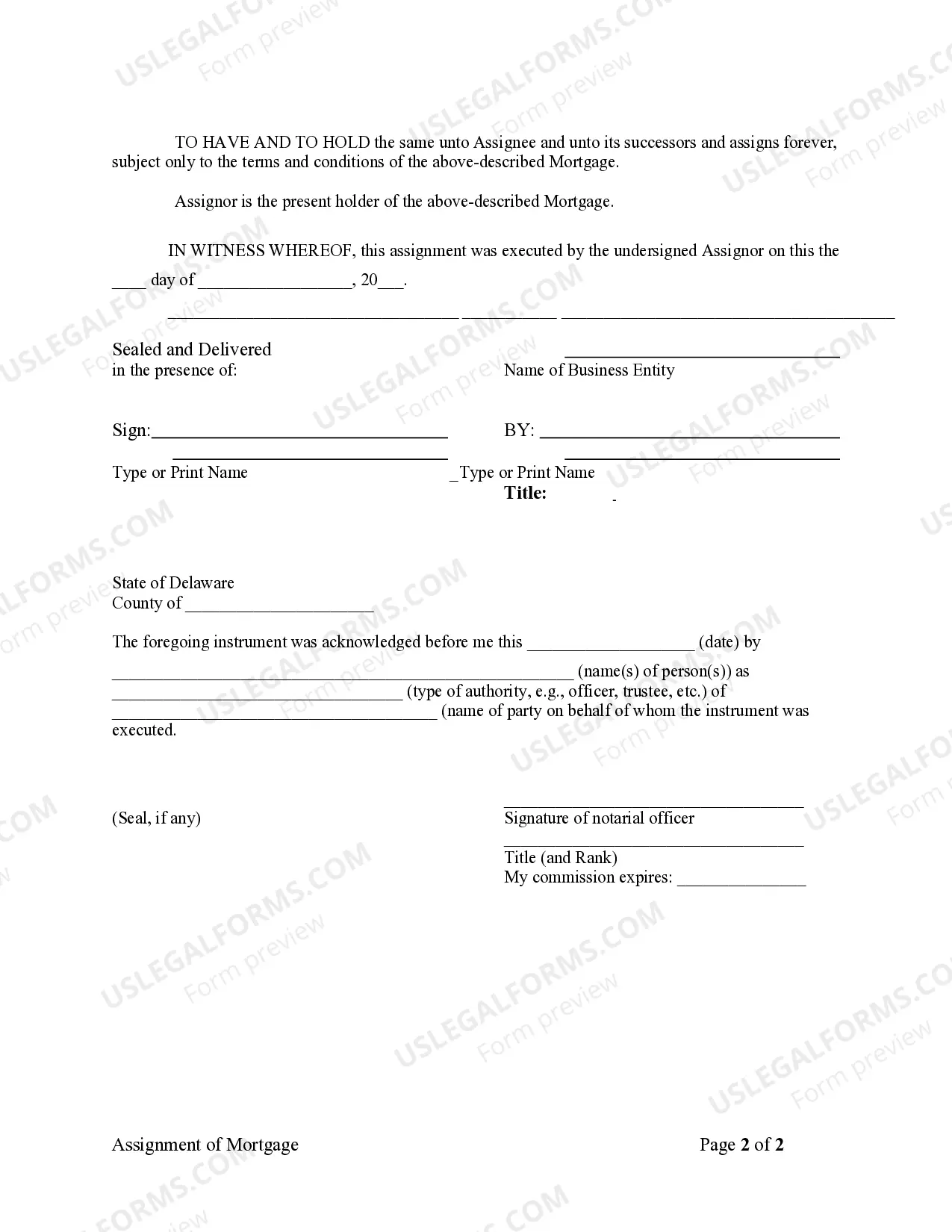 Preview Assignment of Mortgage by Corporate Mortgage Holder