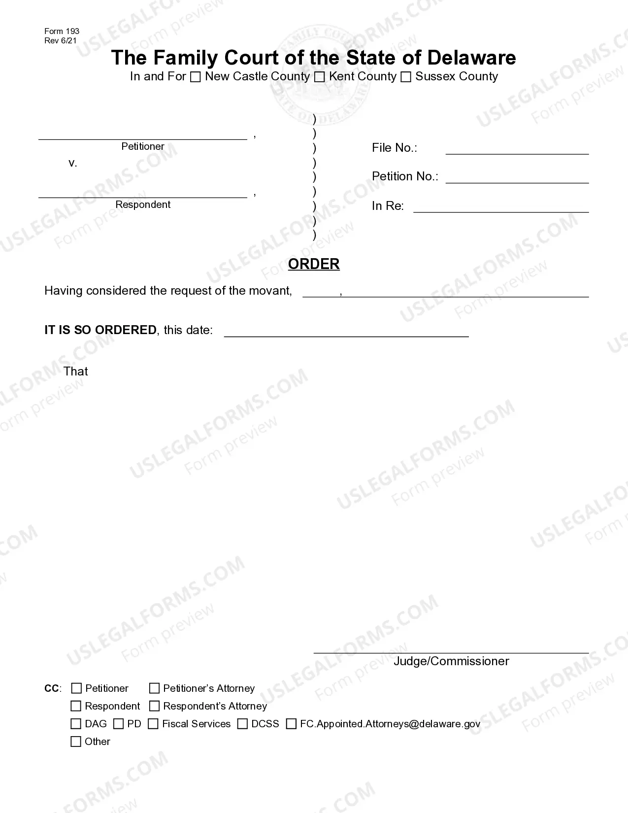 Preview Generic Motion Packet (Fill-In Form)
