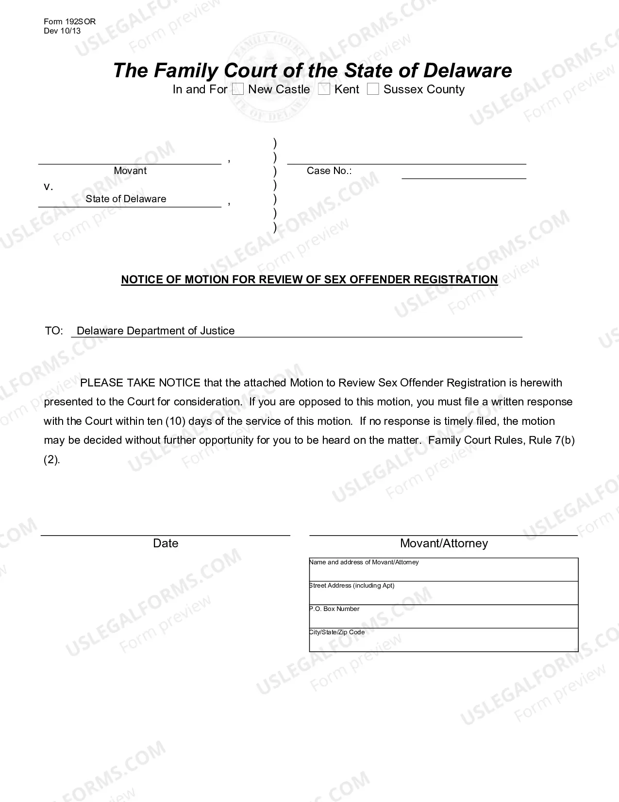 Preview Motion to Review Sex Offender Registration