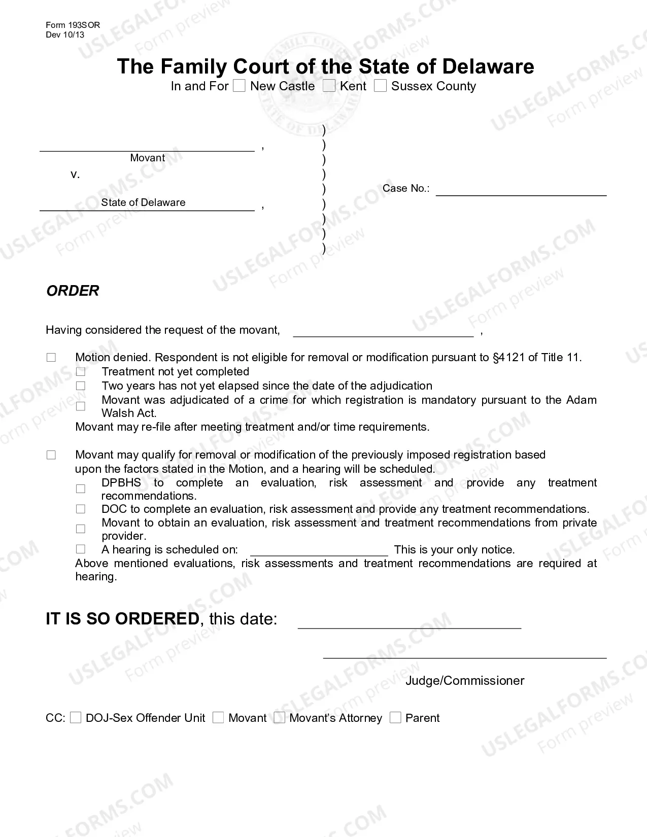 Preview Motion to Review Sex Offender Registration