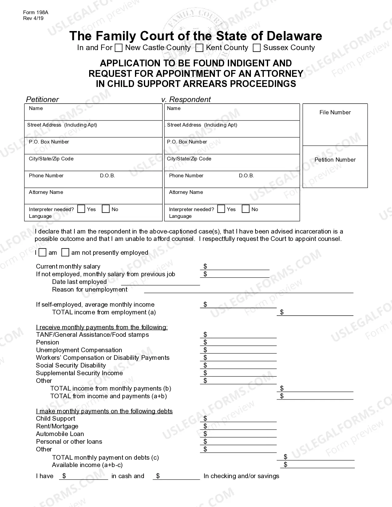 Preview Motion To Be Found Indigent and Request For Appointment of an Attorney in Child Support Proceedings