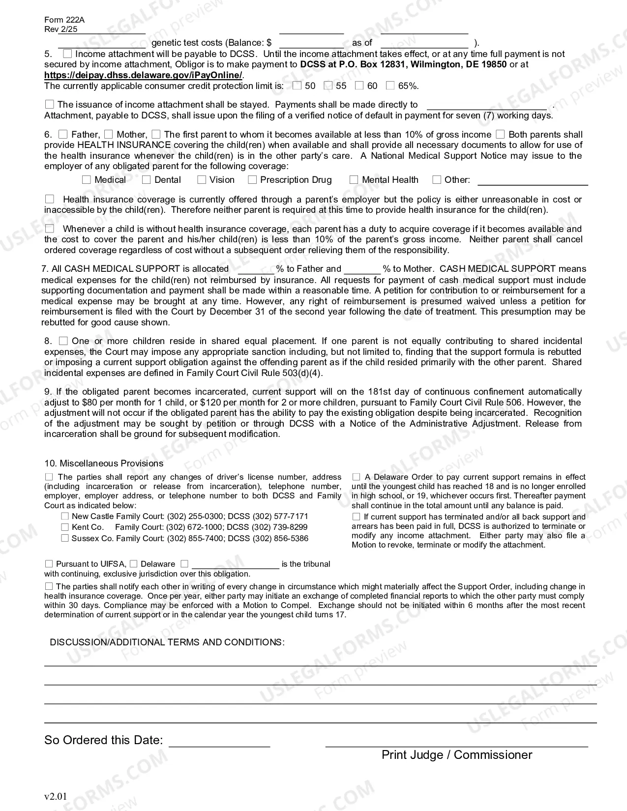 Preview Child Support Order