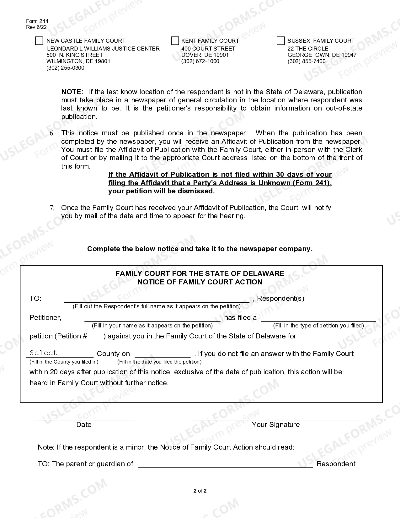 Preview Litigant Instructions for Publication