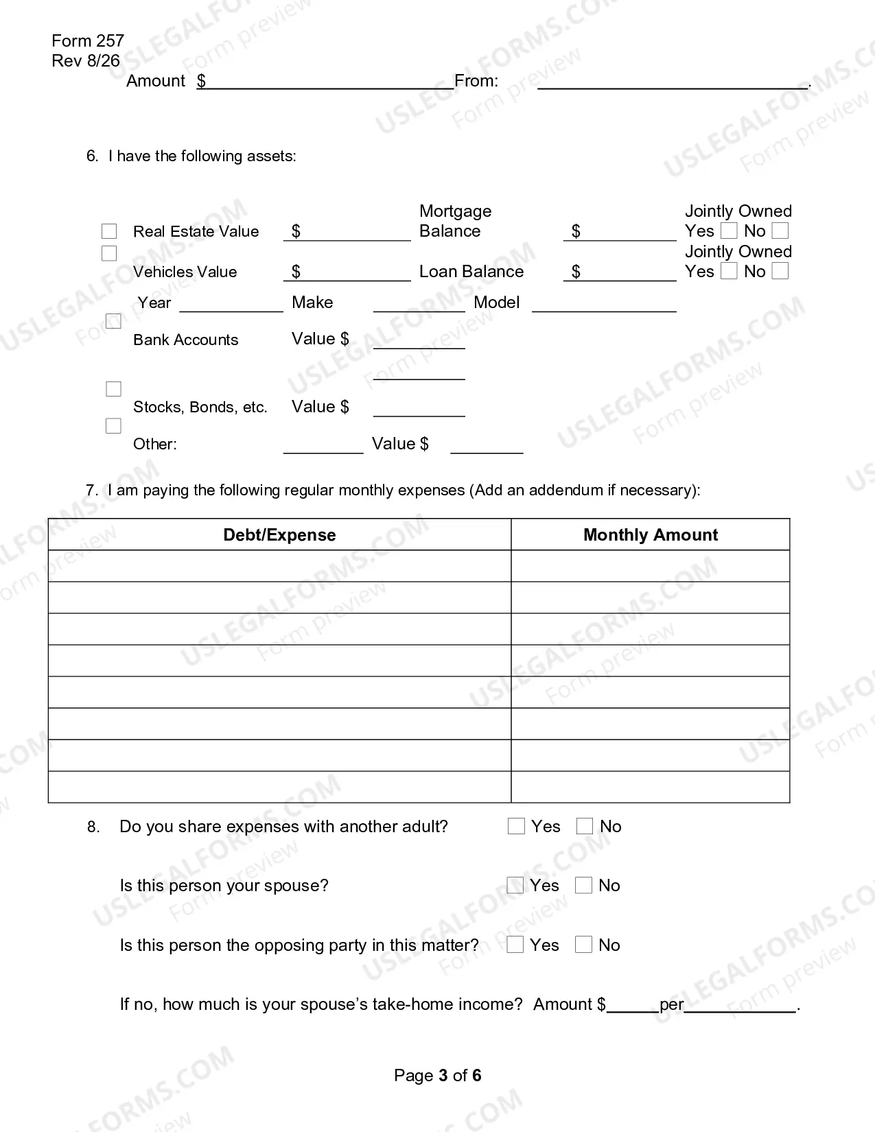 Preview Affidavit in Support of Application to Proceed in Forma Pauperis