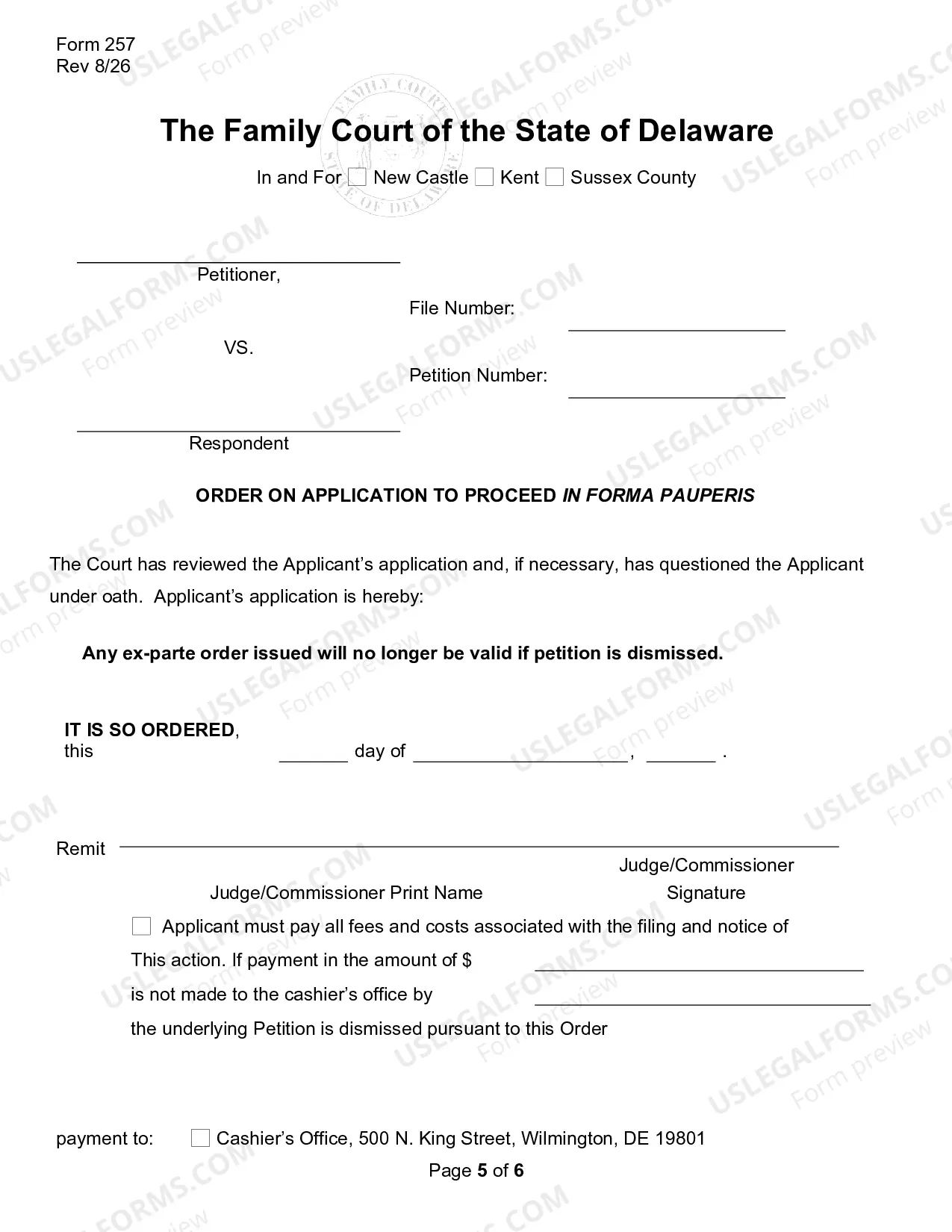 Preview Affidavit in Support of Application to Proceed in Forma Pauperis