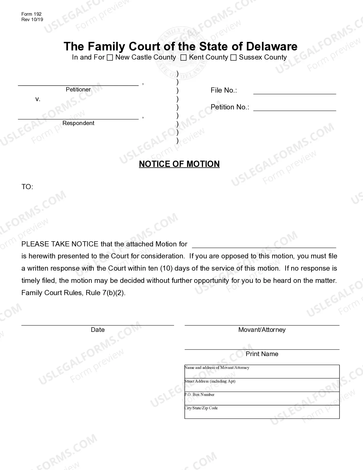 Preview Motion for Temporary Visitation