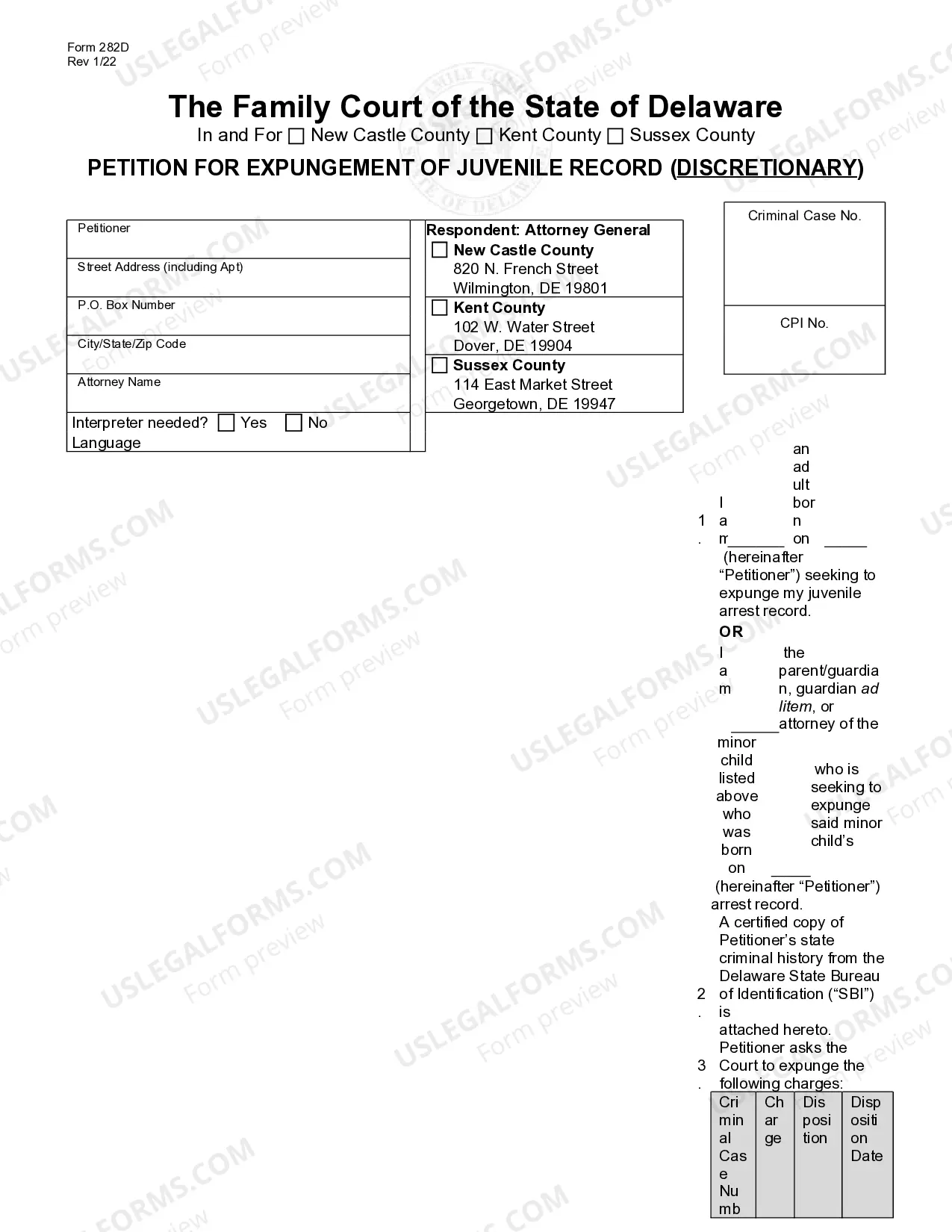 Preview Petition for Expungement of Juvenile Record (Discretionary)