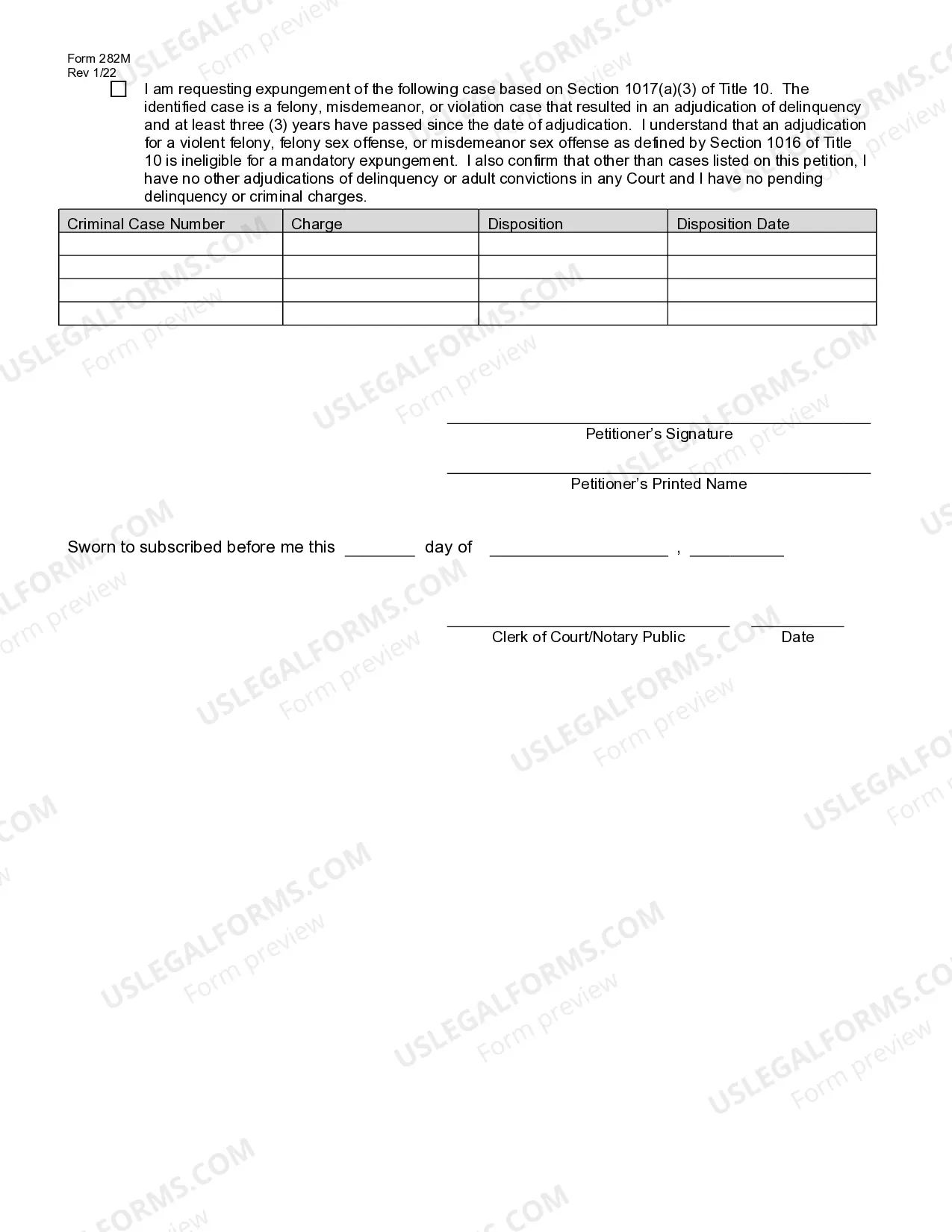 Preview Petition for Expungement of Juvenile Record (Mandatory)