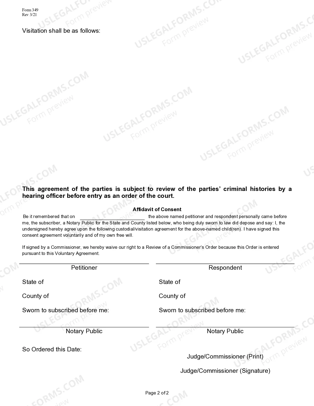 Preview Consent Order-Custody,Visitation (modifiable caption)(fill In)