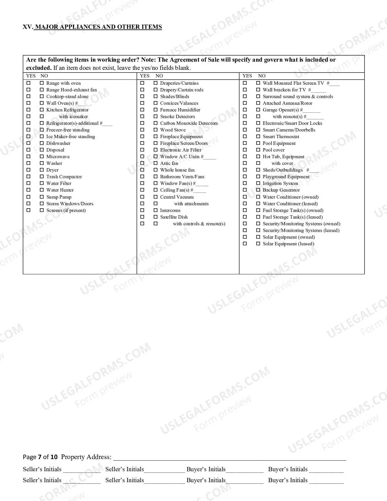 Preview Residential Real Estate Sales Disclosure Statement