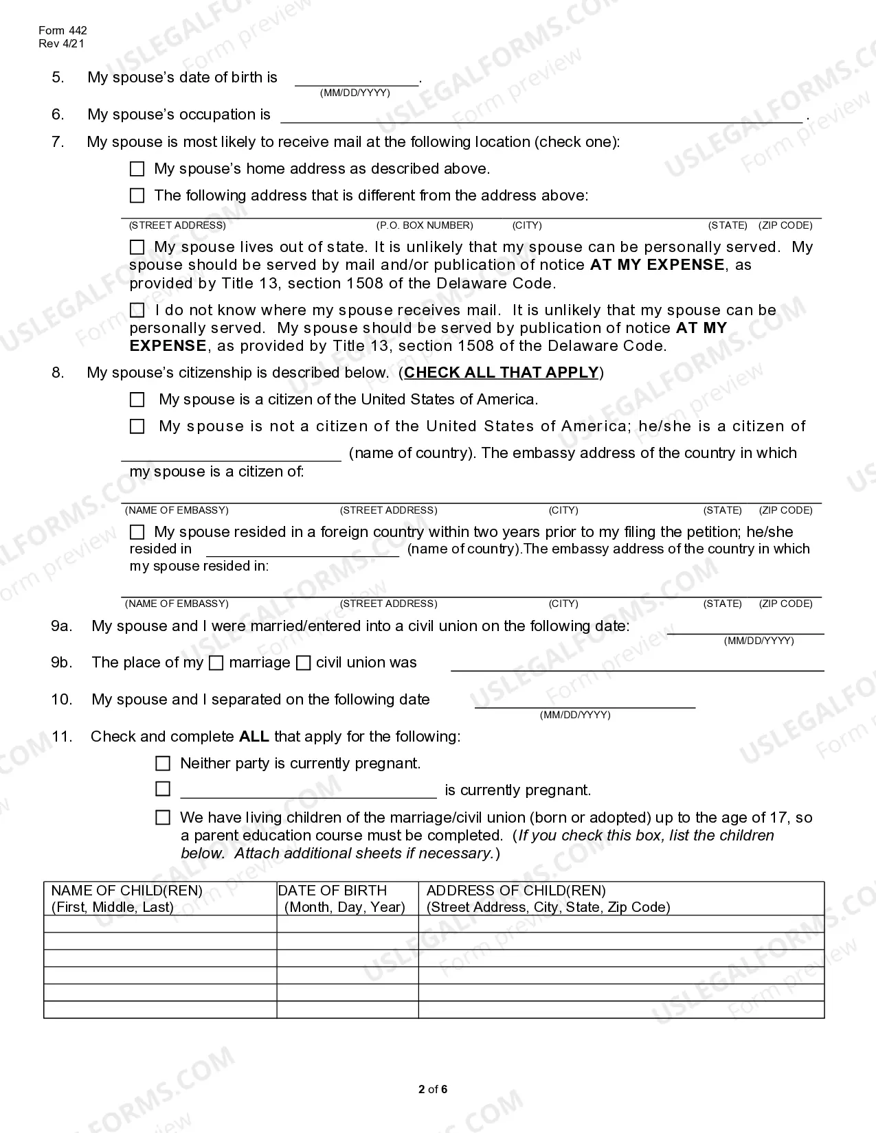 Preview Petition for Divorce or Annulment - with or without children