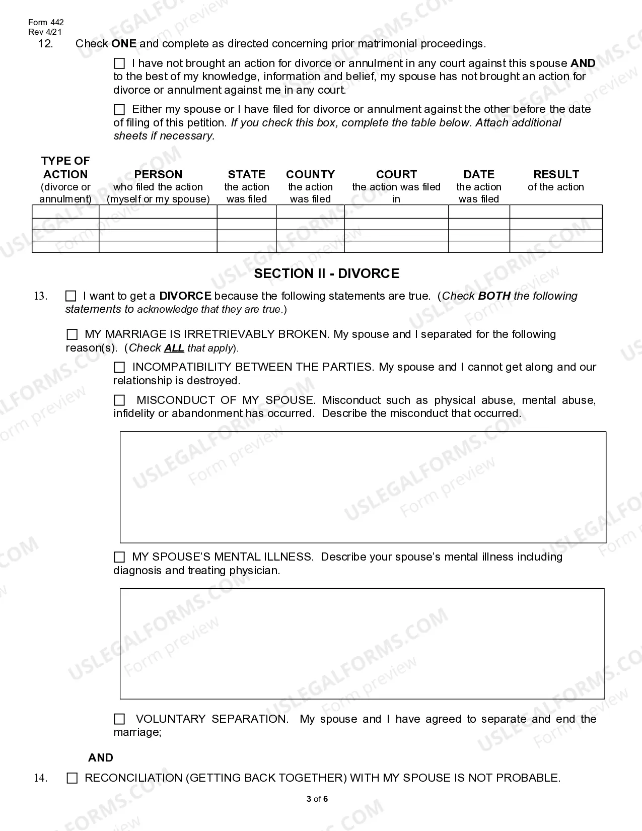 Preview Petition for Divorce or Annulment - with or without children