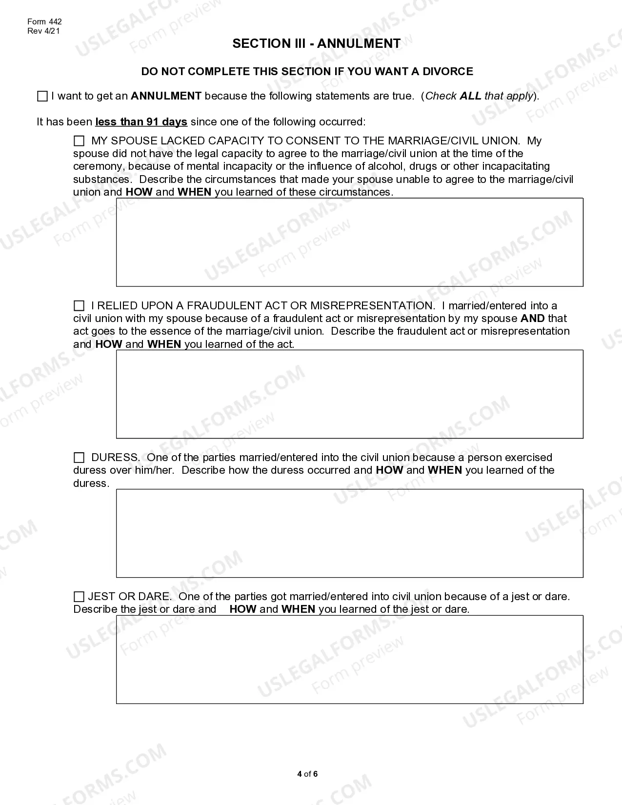Preview Petition for Divorce or Annulment - with or without children
