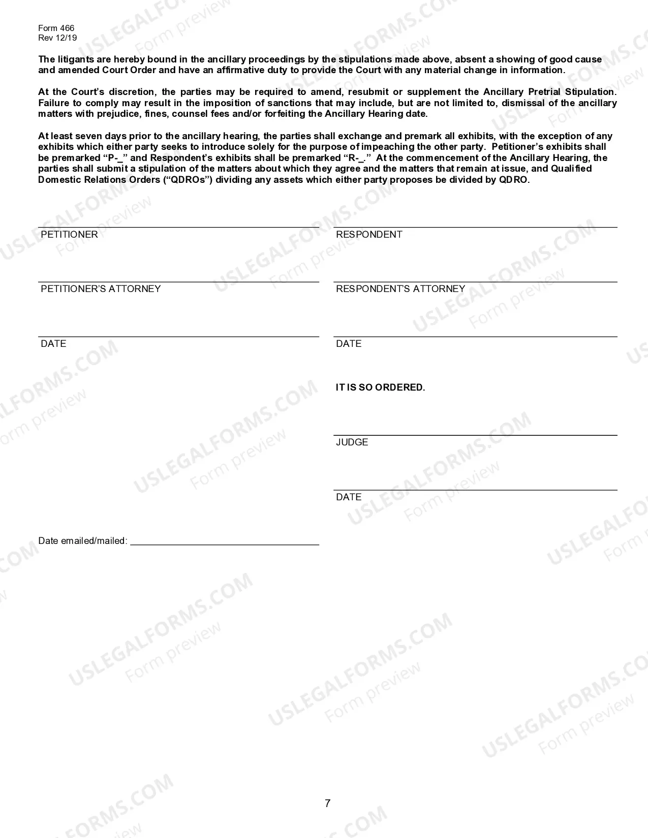 Preview Ancillary Pretrial Stipulation