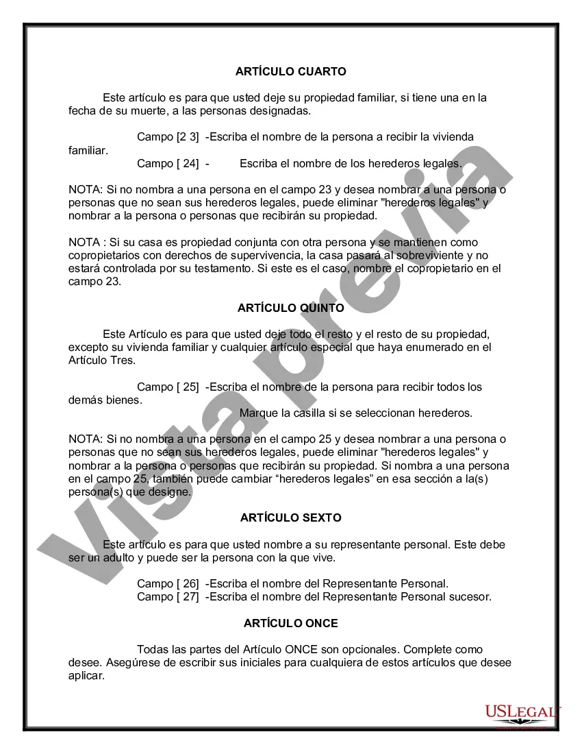 Preview Testamentos mutuos que contienen última voluntad y testamentos para personas solteras que viven juntas sin hijos