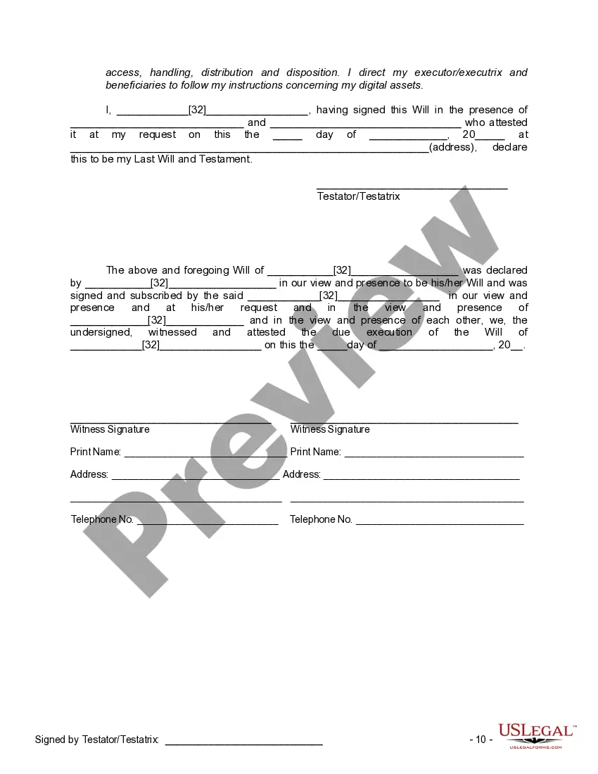 Preview Mutual Wills containing Last Will and Testaments for Man and Woman living together not Married with No Children