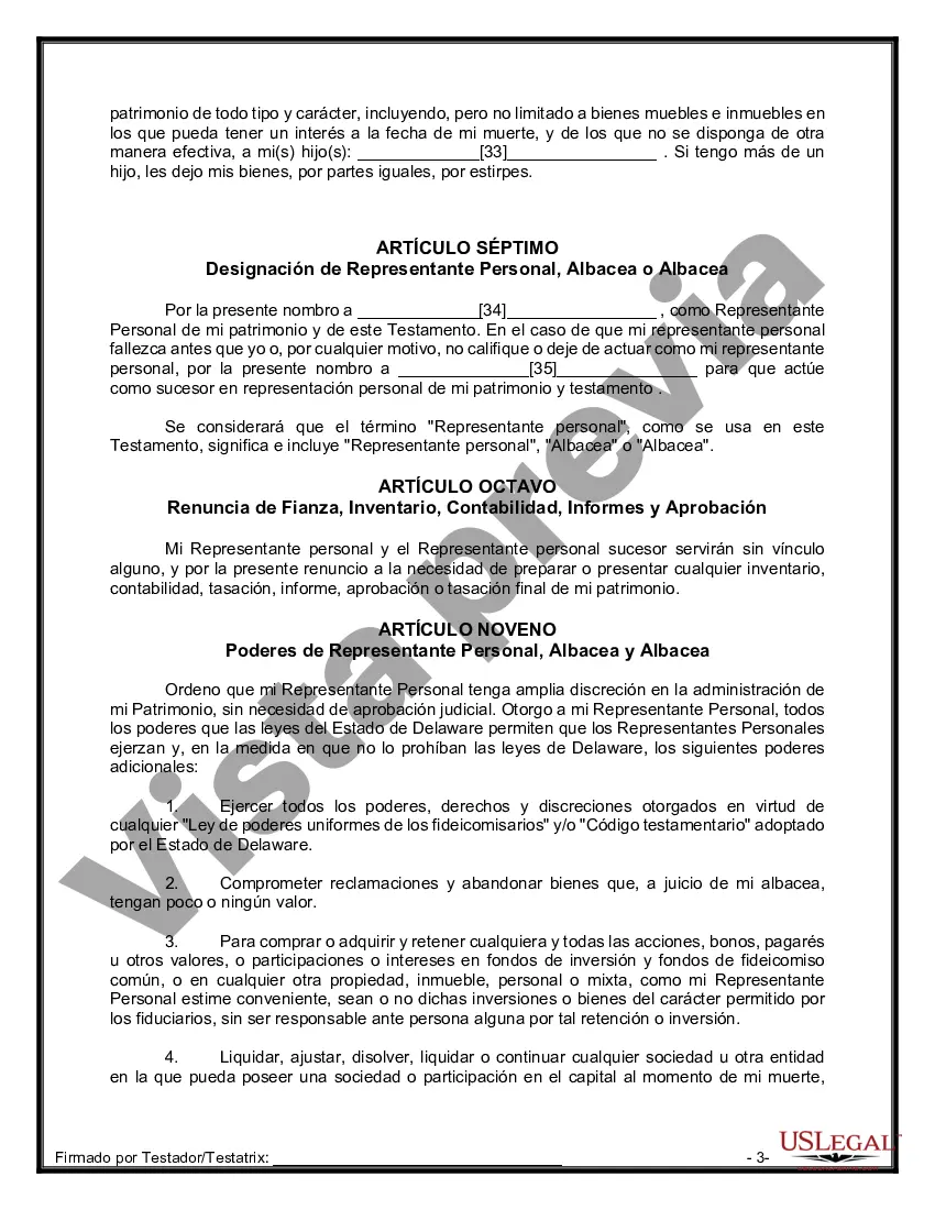 Preview Paquete de Testamentos Mutuos de Últimas Voluntades y Testamentos para Personas Solteras que conviven con Hijos Adultos