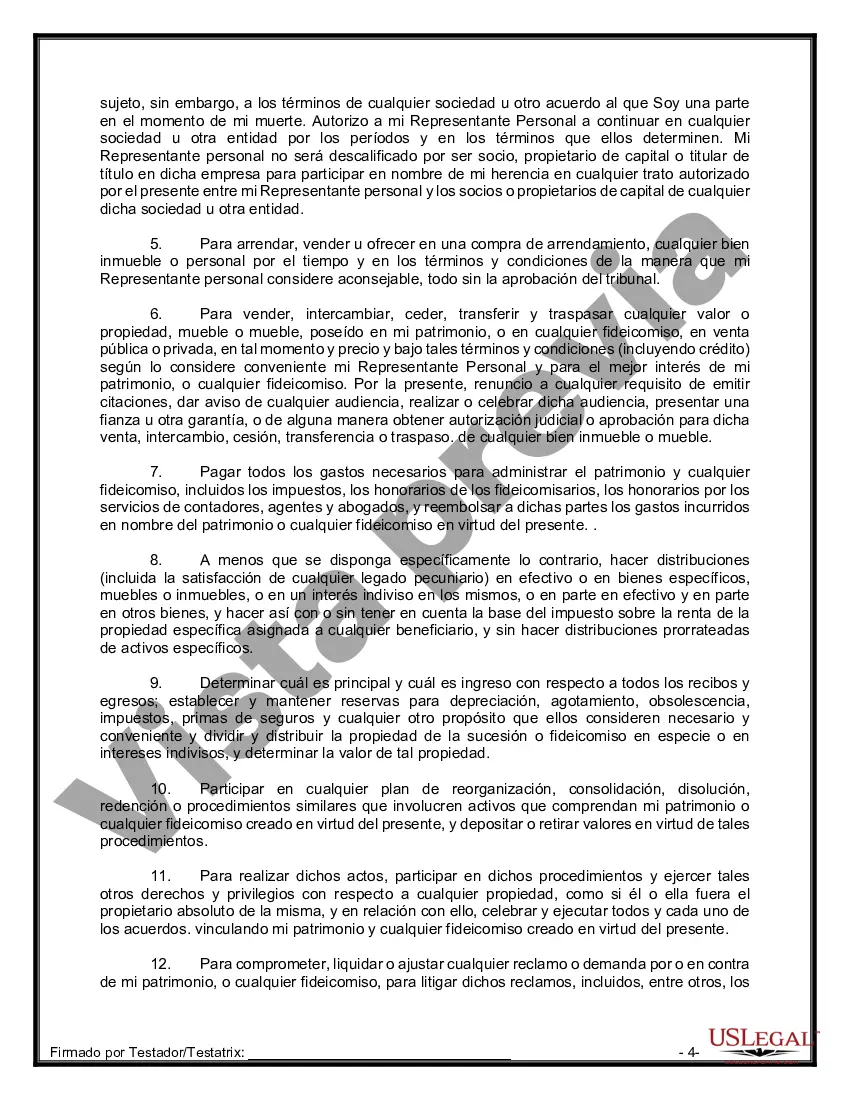 Preview Paquete de Testamentos Mutuos de Últimas Voluntades y Testamentos para Personas Solteras que conviven con Hijos Adultos