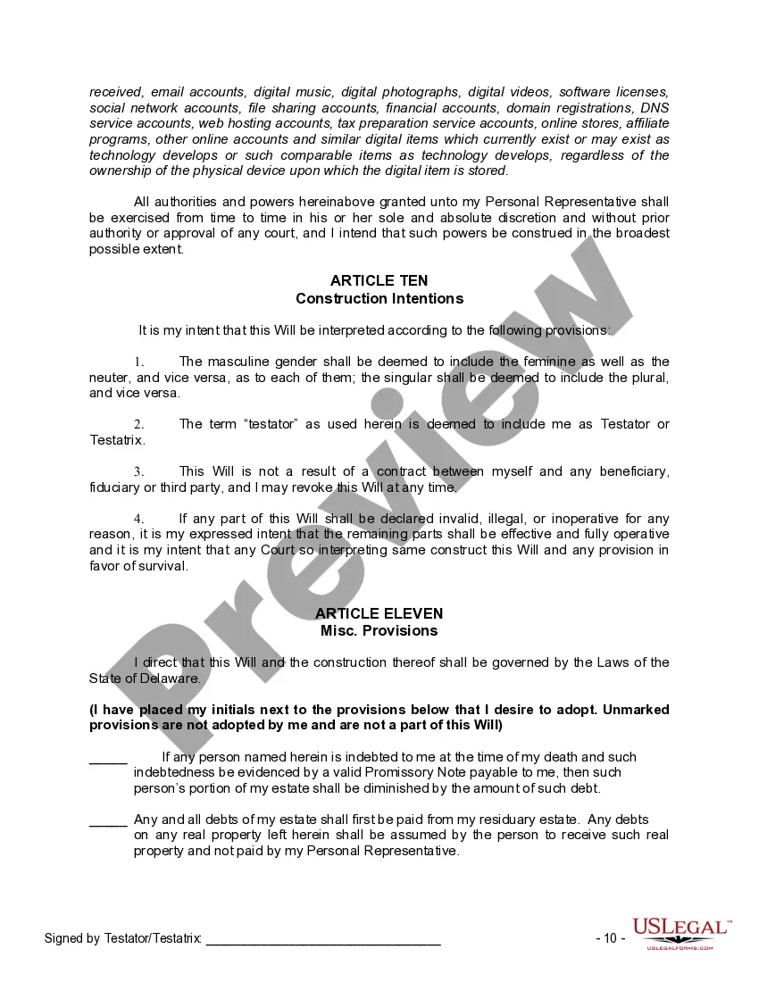 Preview Mutual Wills Package of Last Wills and Testaments for Man and Woman living together not Married with Adult Children