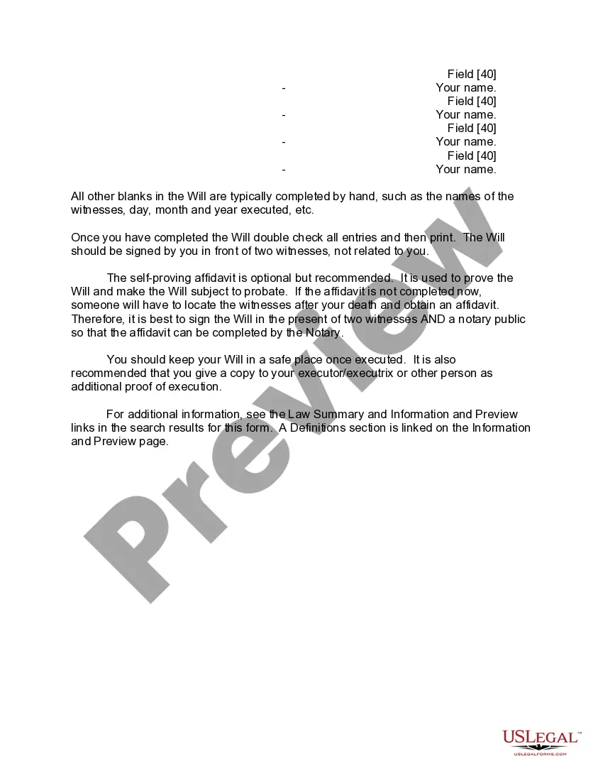 Preview Mutual Wills Package of Last Wills and Testaments for Man and Woman living together not Married with Adult Children