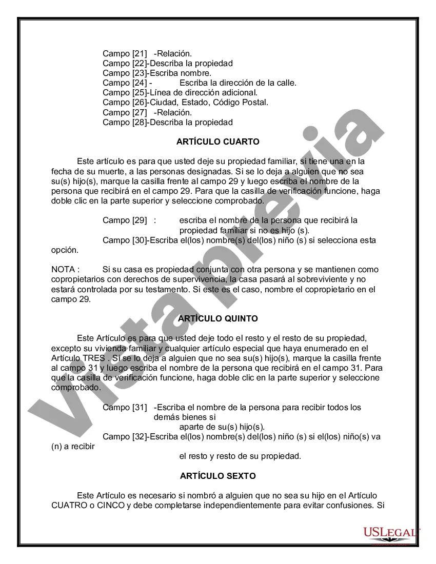 Preview Testamentos Mutuos o Últimas Voluntades y Testamentos para Personas Solteras que conviven con Hijos Menores