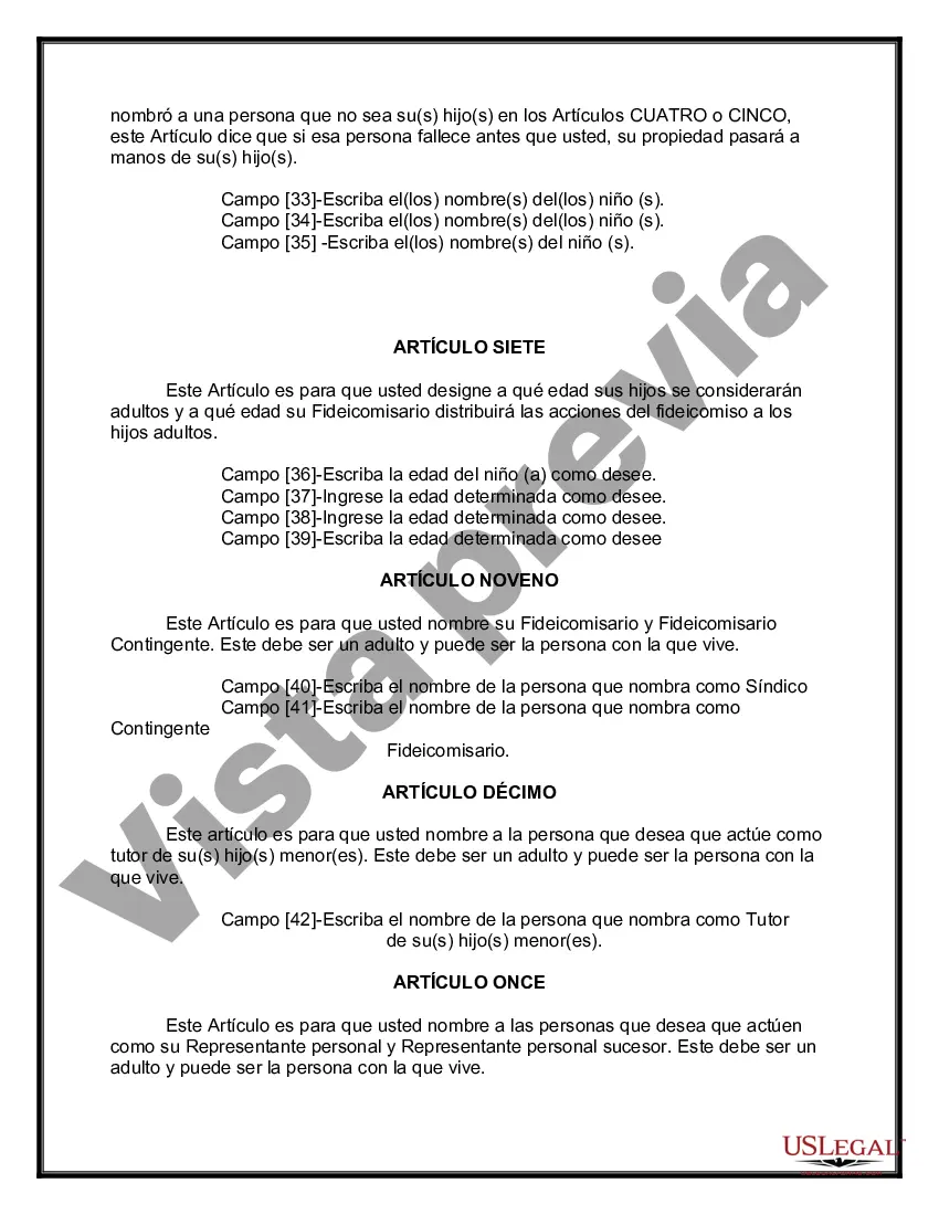 Preview Testamentos Mutuos o Últimas Voluntades y Testamentos para Personas Solteras que conviven con Hijos Menores