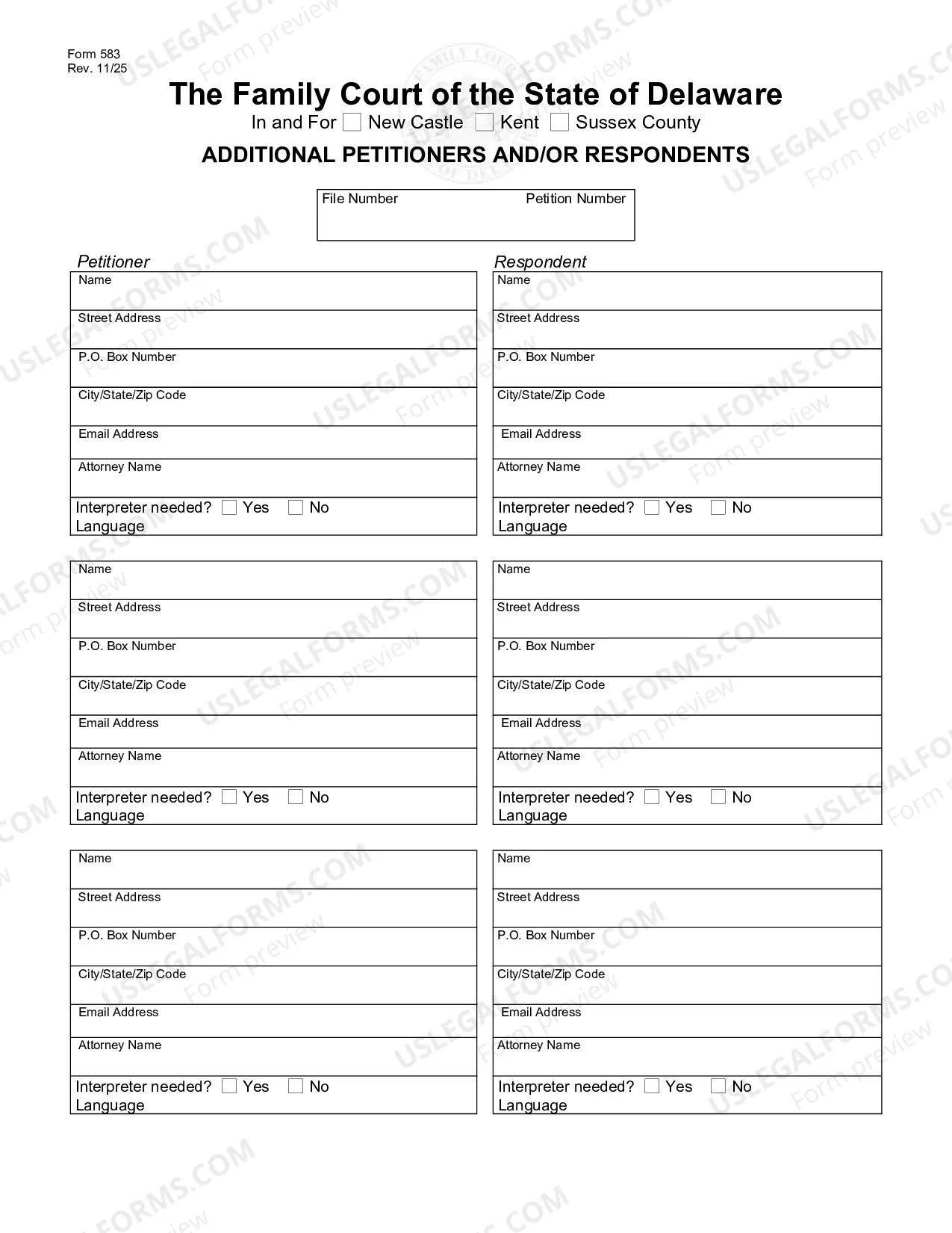 Preview Additional Petitioners and/or Respondents