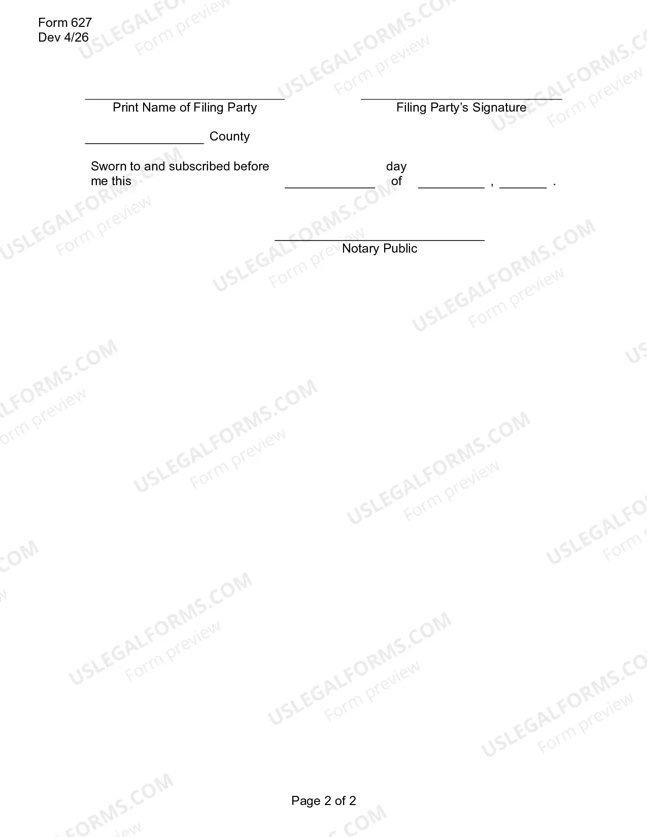 Preview Affidavit of Good Cause