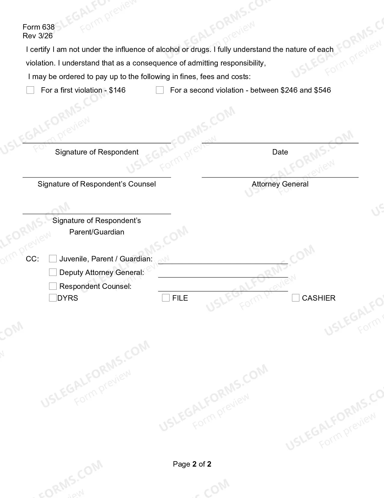Preview Juvenile Civil Violation Agreement