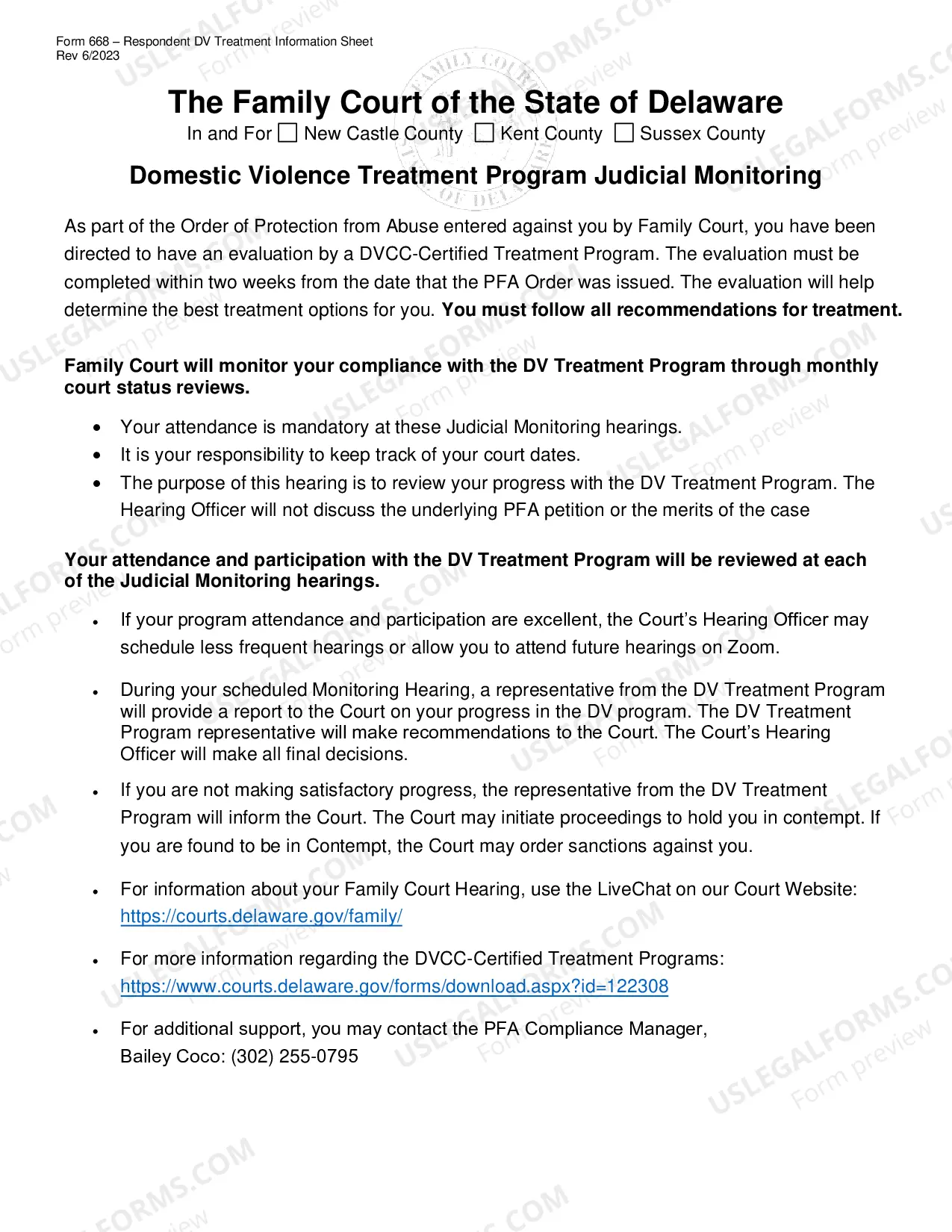 Preview Respondent Domestic Violence Treatment Program Judicial Monitoring Information Sheet