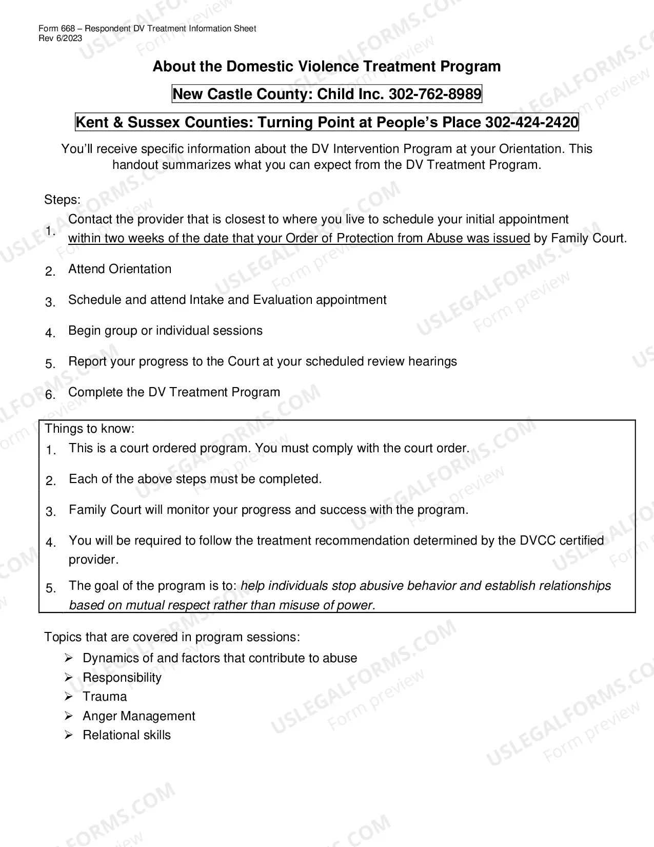 Preview Respondent Domestic Violence Treatment Program Judicial Monitoring Information Sheet