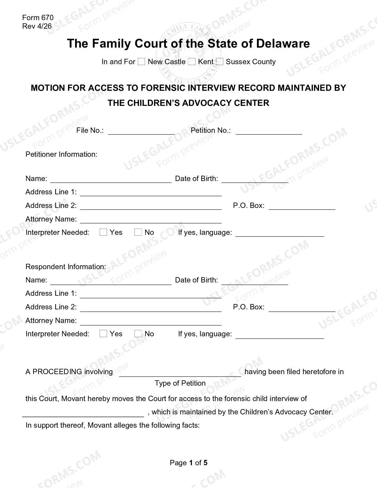 Preview Motion for Access to Forensic Interview Record Maintained by the Children's Advocacy Center