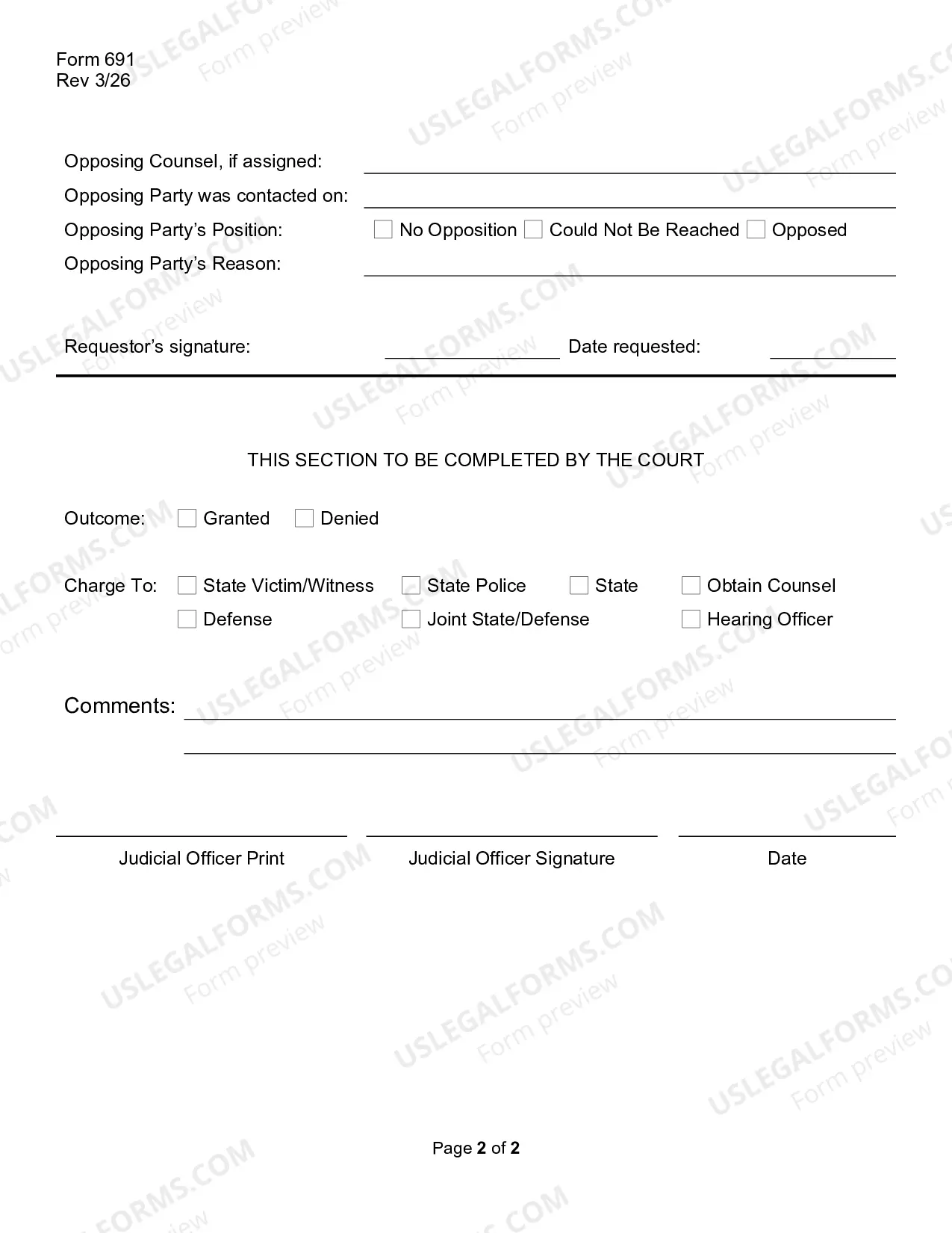 Preview Case Review Continuance Form
