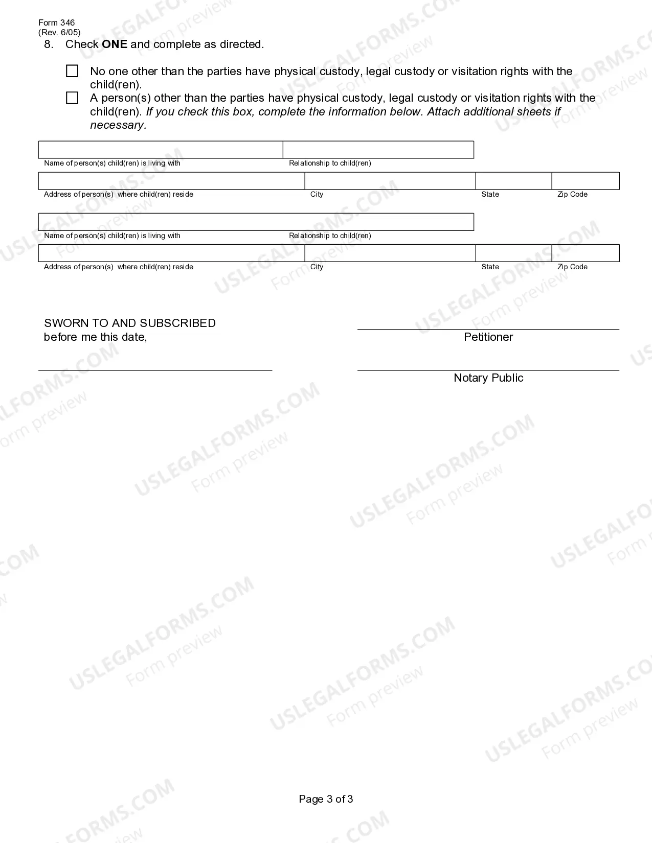 Preview Custody Separate Statement, In compliance with 13 Del.C. 1909